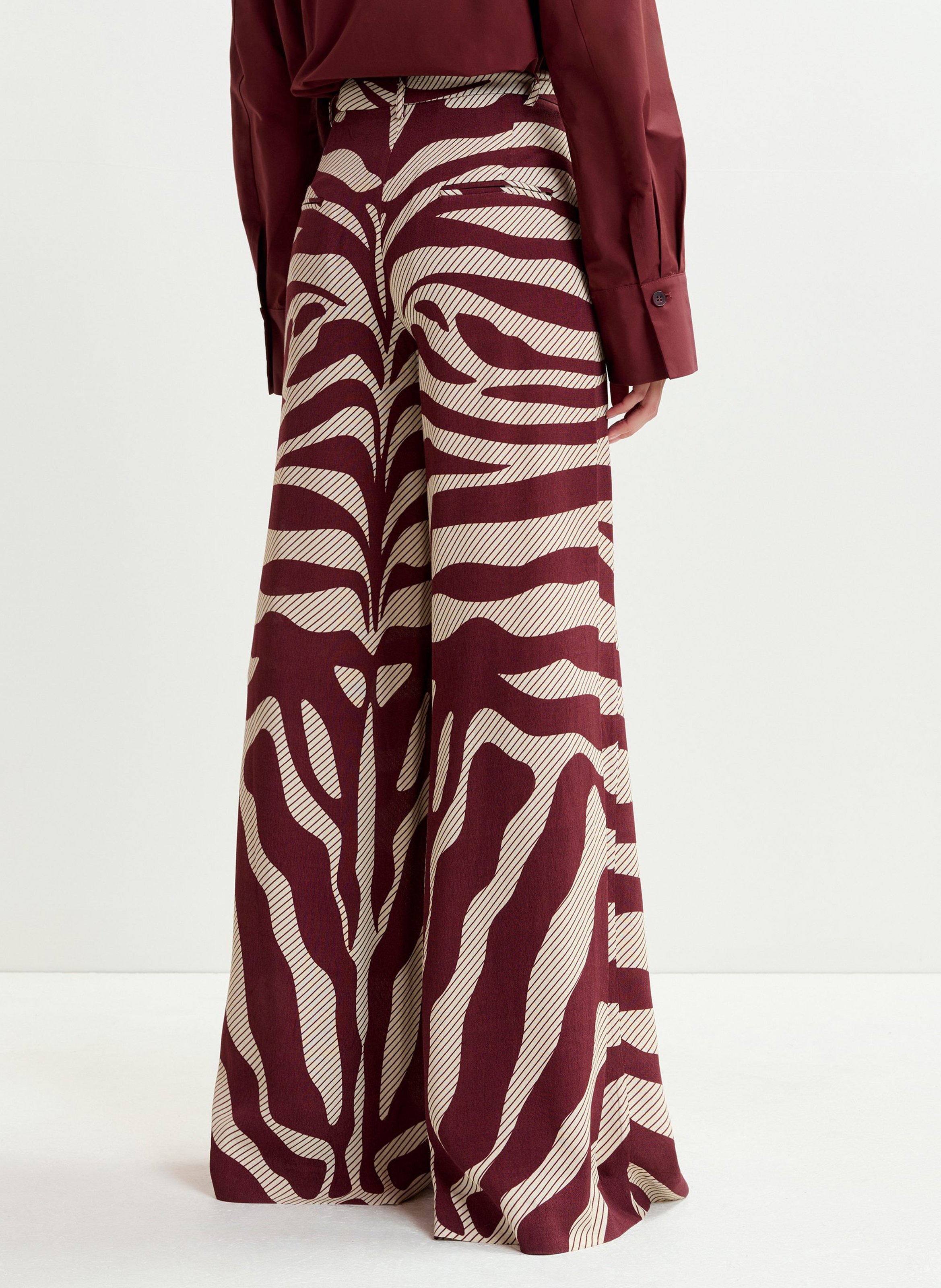 Flowy Wide Leg Striped Pants ESSENTIEL ANTWERP White