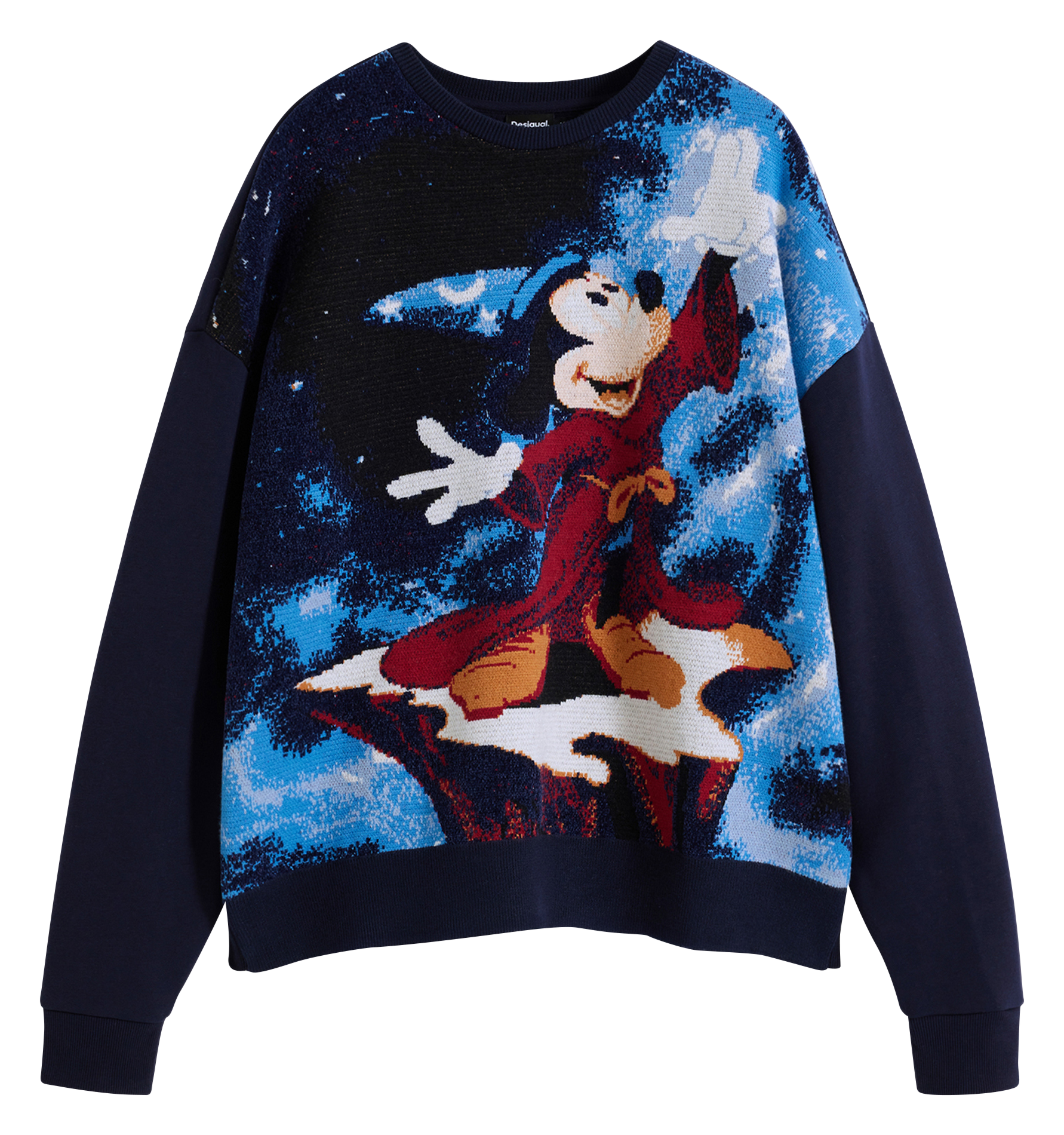 Sweat col rond en coton mélangé DESIGUAL Bleu