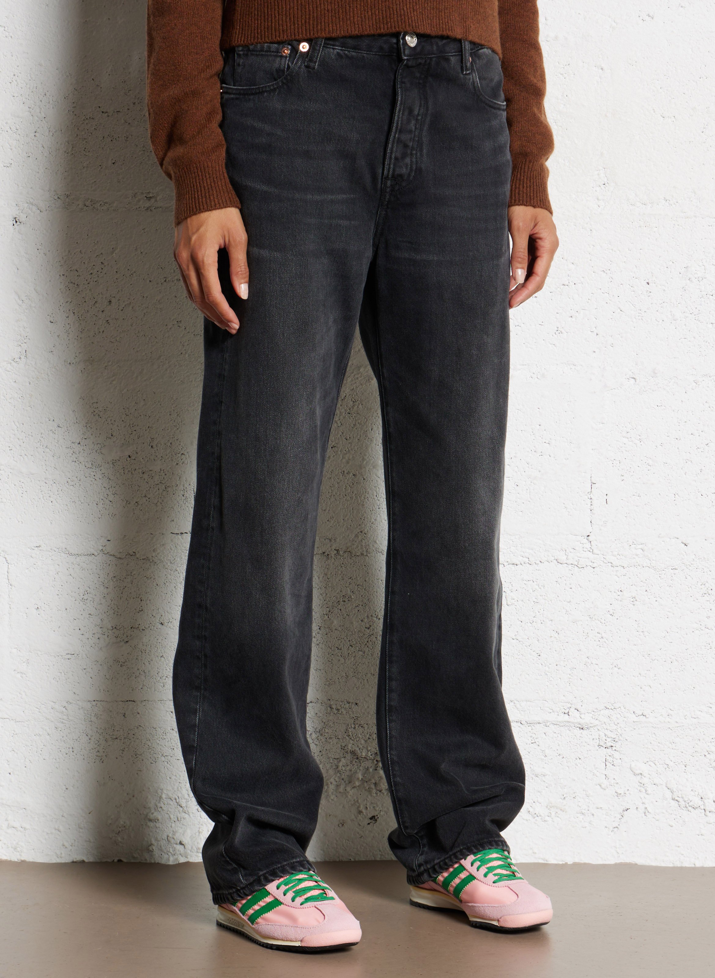 Jean droit taille haute uni BELLEROSE Noir