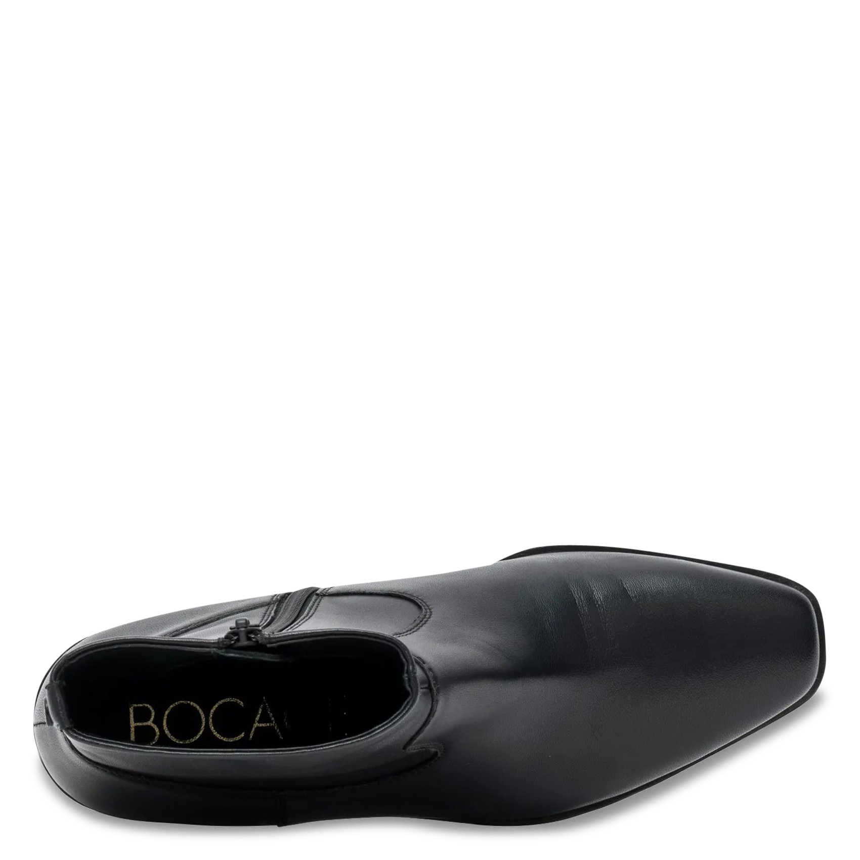 Plain smooth leather ankle boots BOCAGE Black