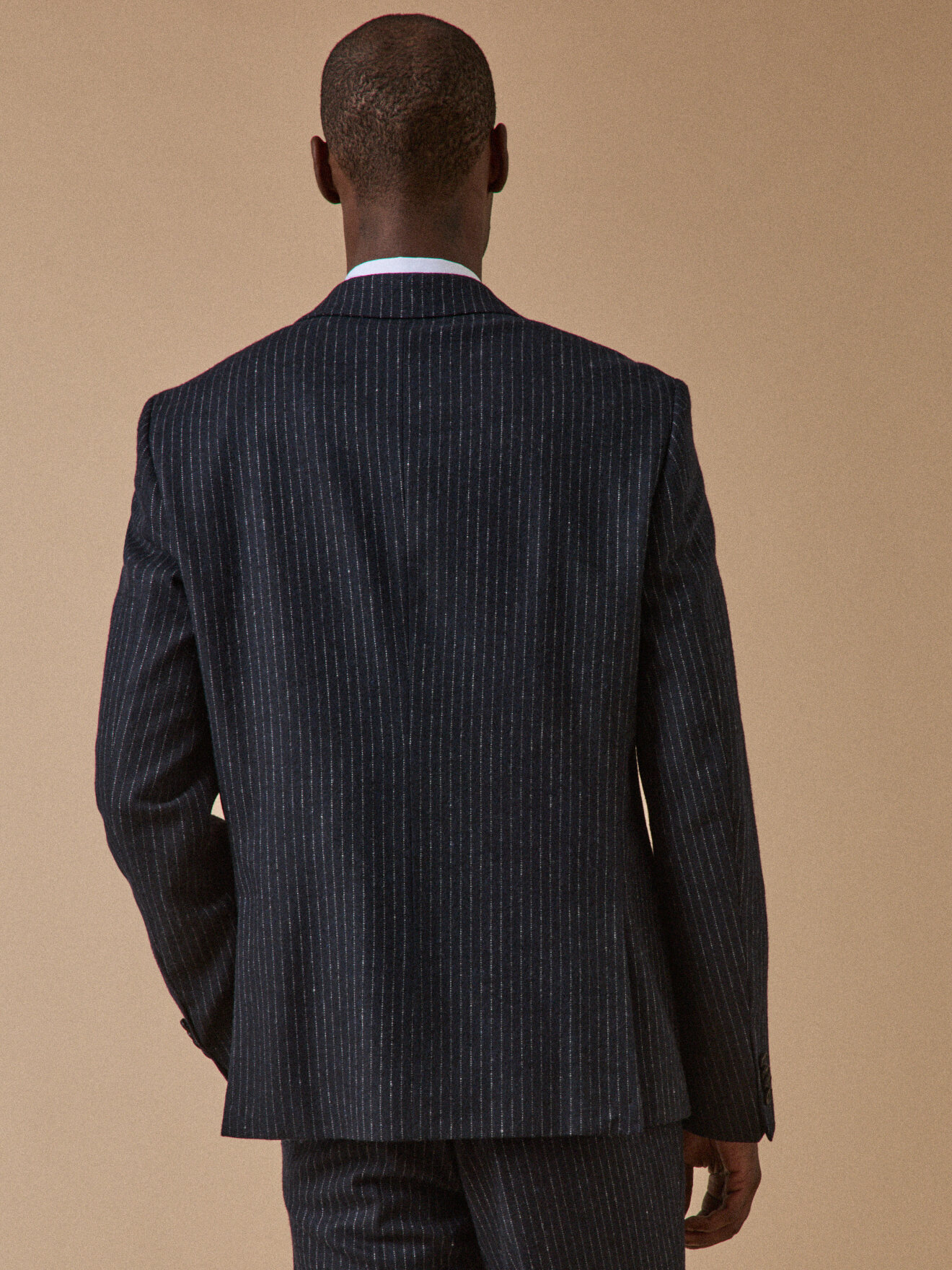 Striped wool suit jacket CYRILLUS Blue