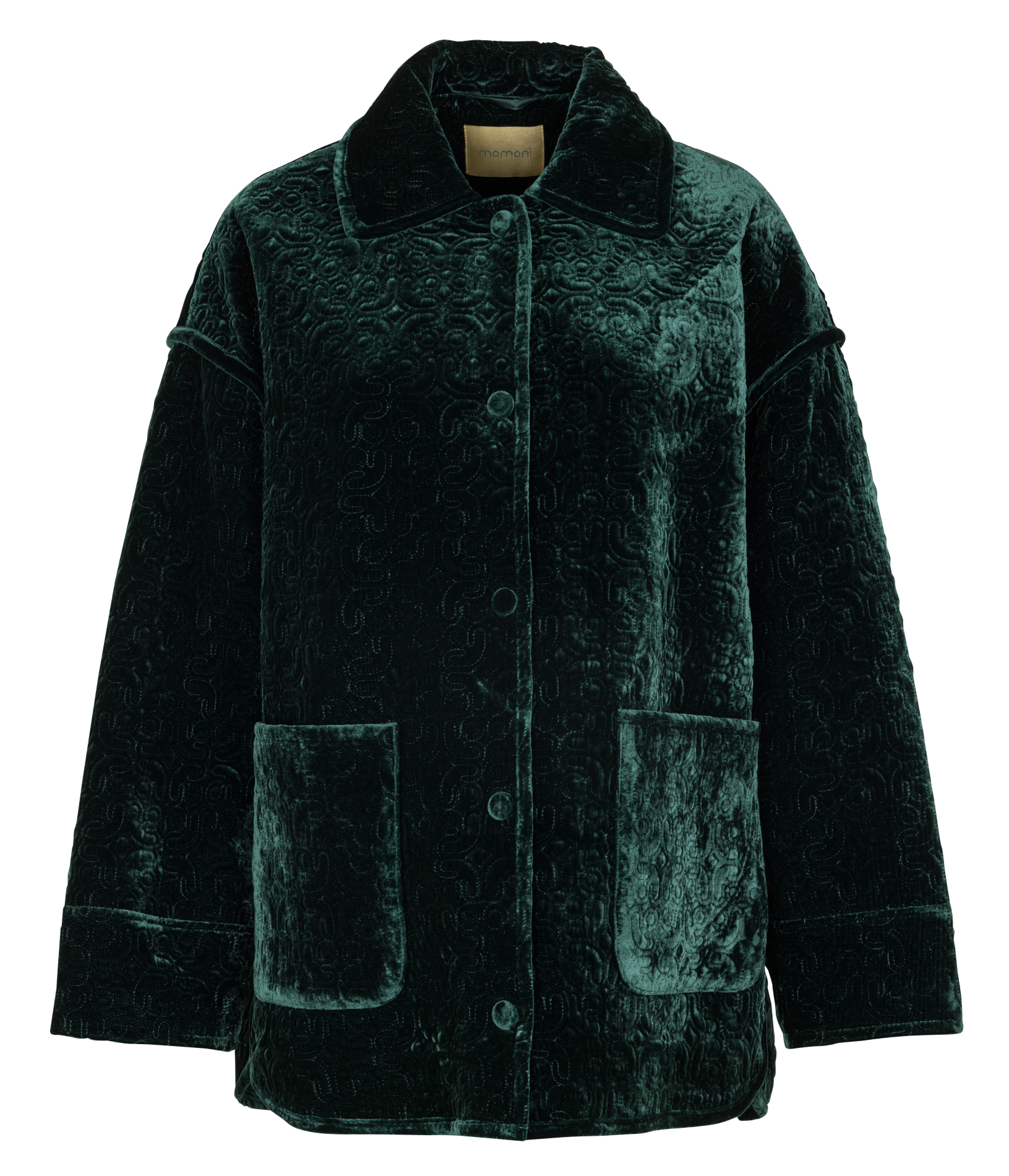 Jas met klassieke kraag MOMONI Groen