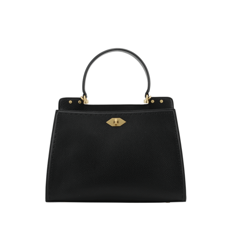 Handbag - cowhide leather POURCHET Black