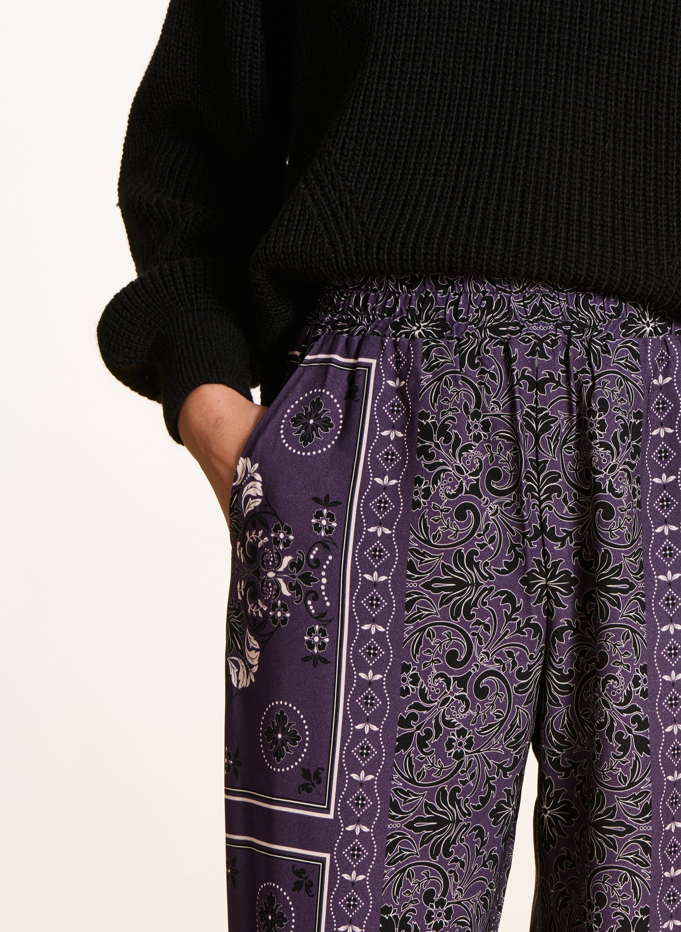 Pantalon large imprimé LA FEE MARABOUTEE Violet