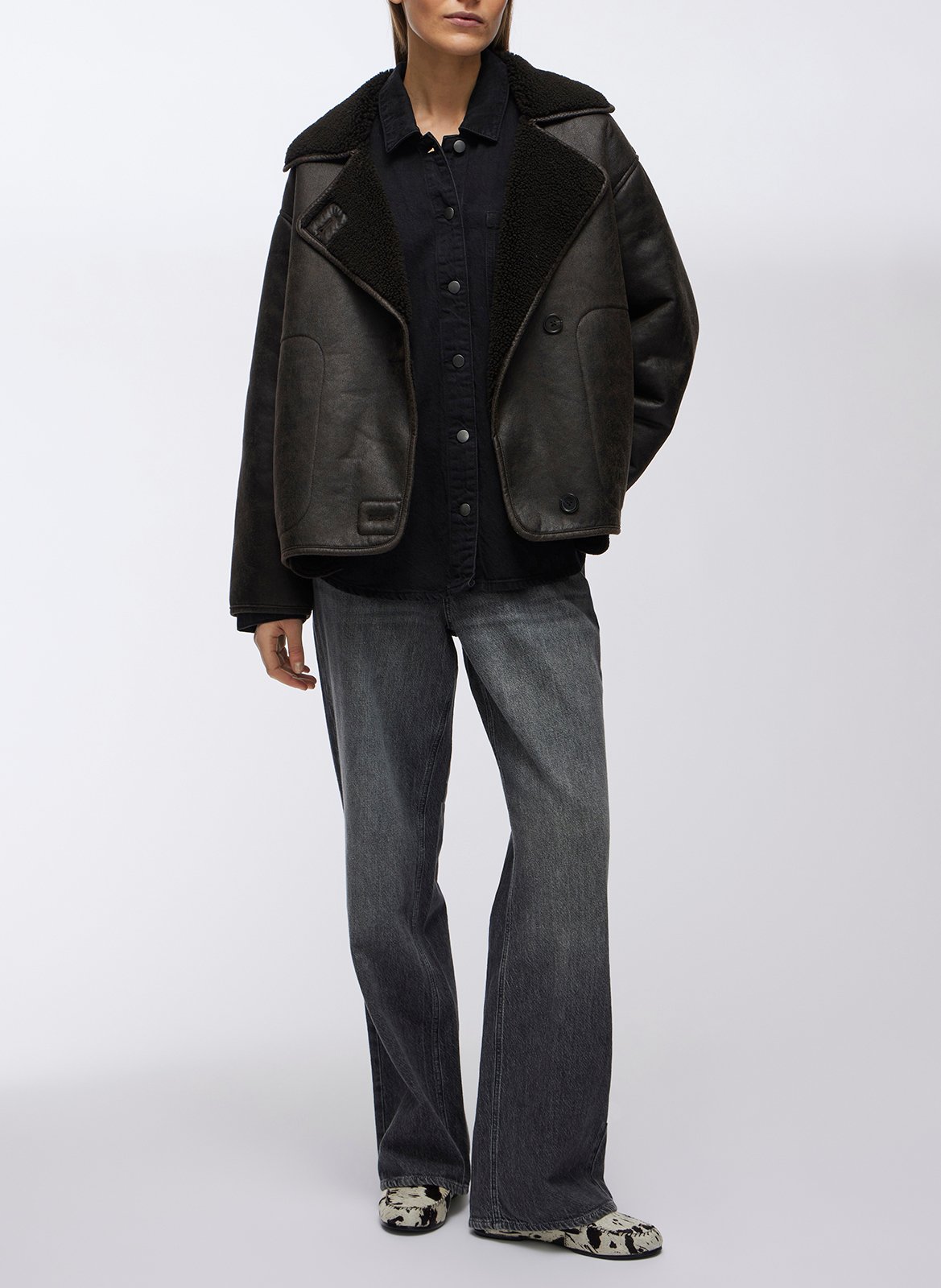 Coat with tailored collar VILA Brown