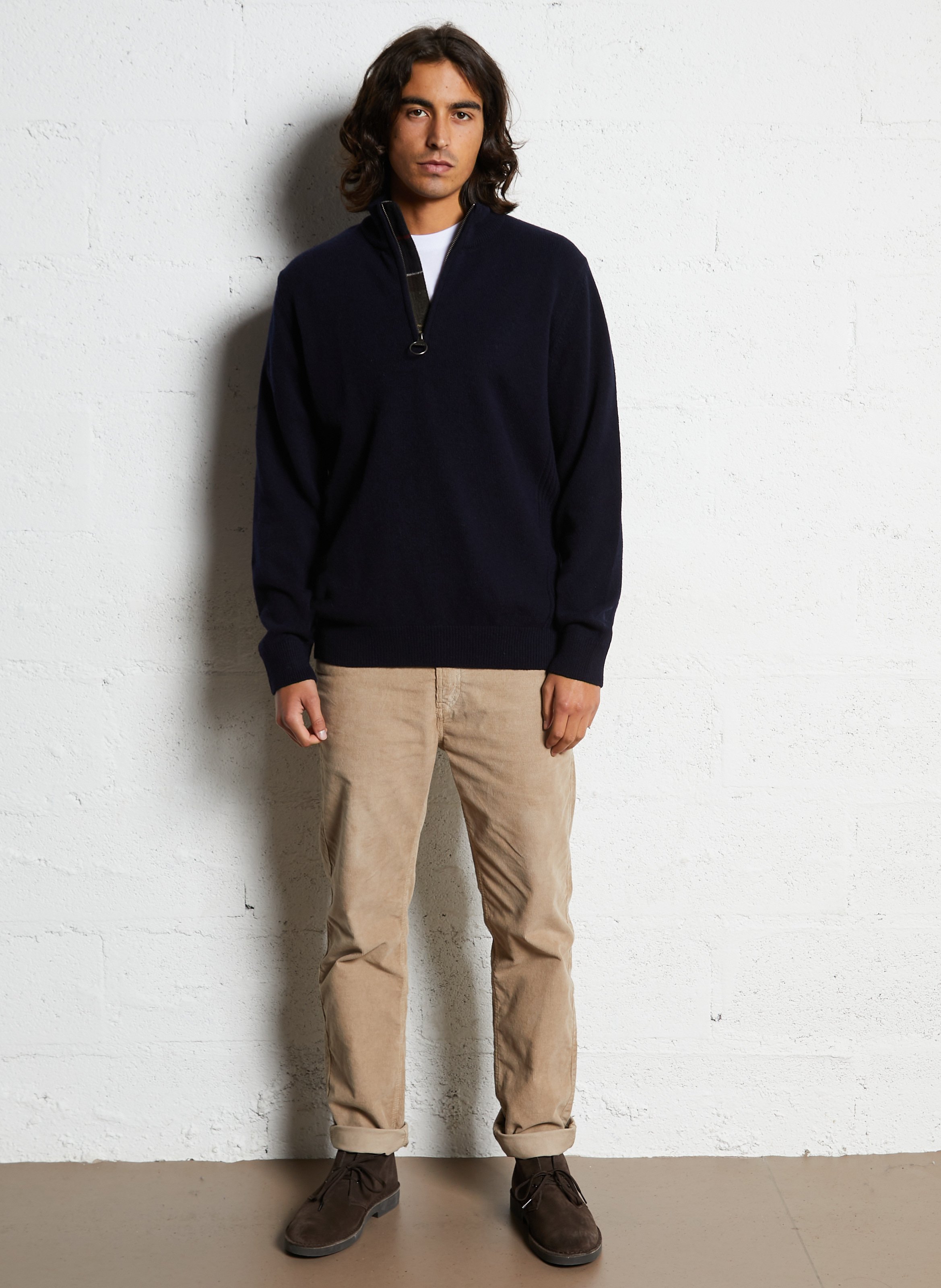 Rechte, wollen trui BARBOUR Blauw