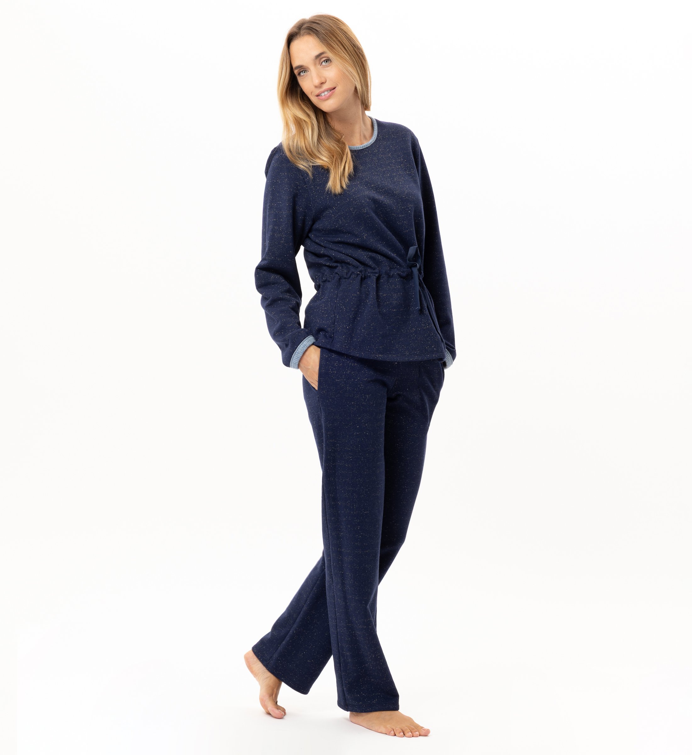 Lurex fleece homewear set LE CHAT Blue