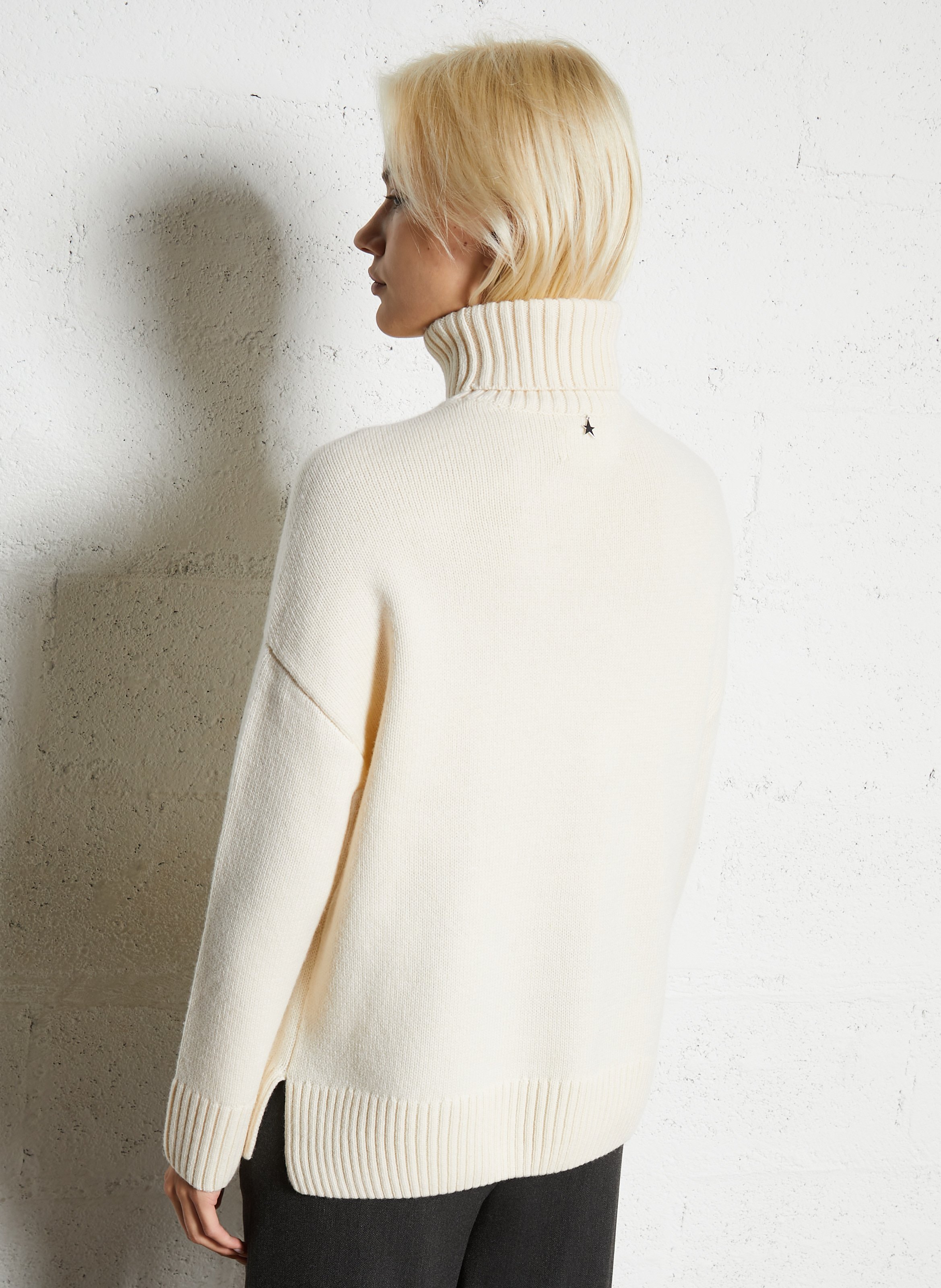 Pull col roulé en laine  SUD EXPRESS Blanc