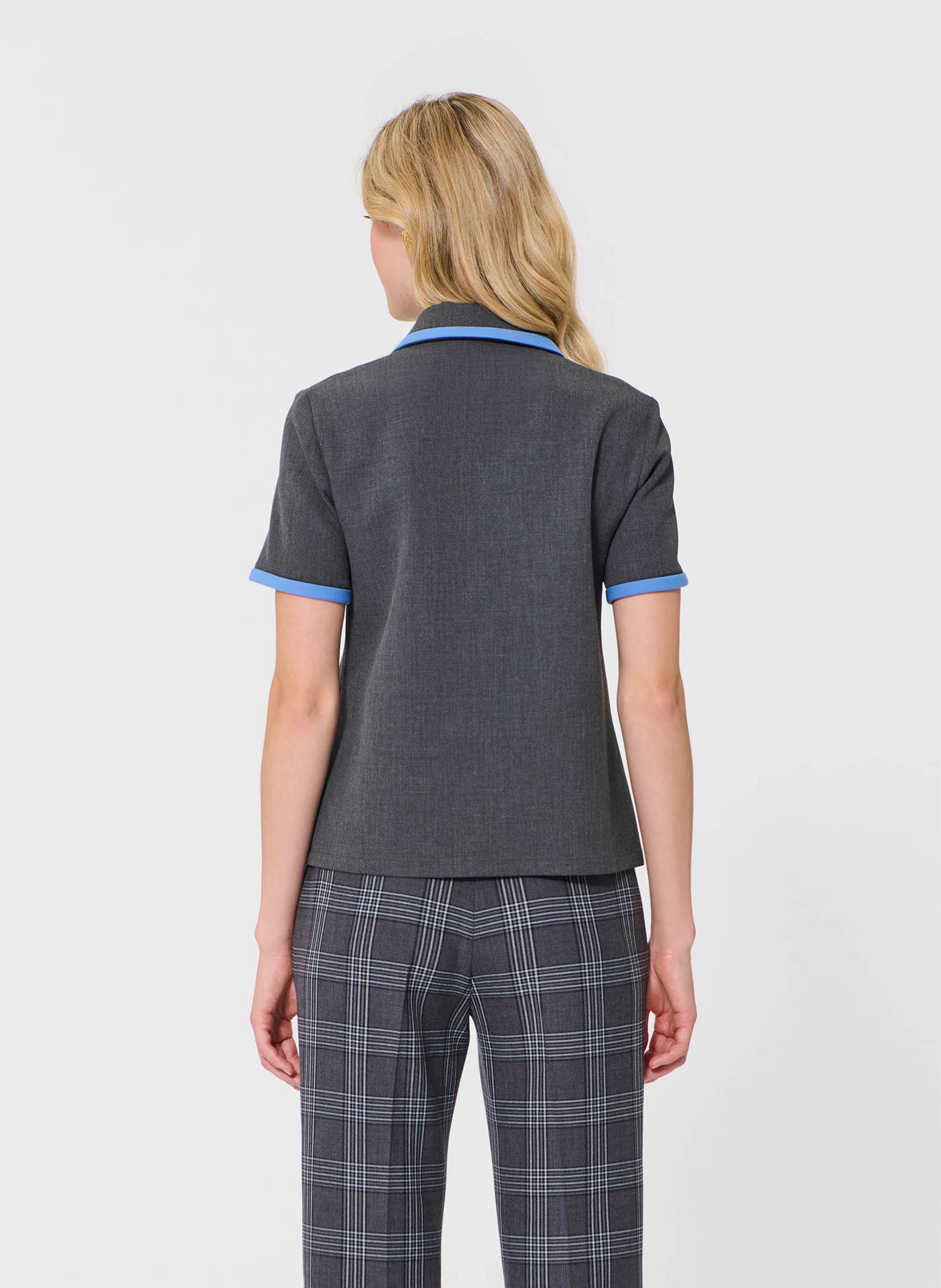 Straight fit classic collar polo TARA JARMON Grey