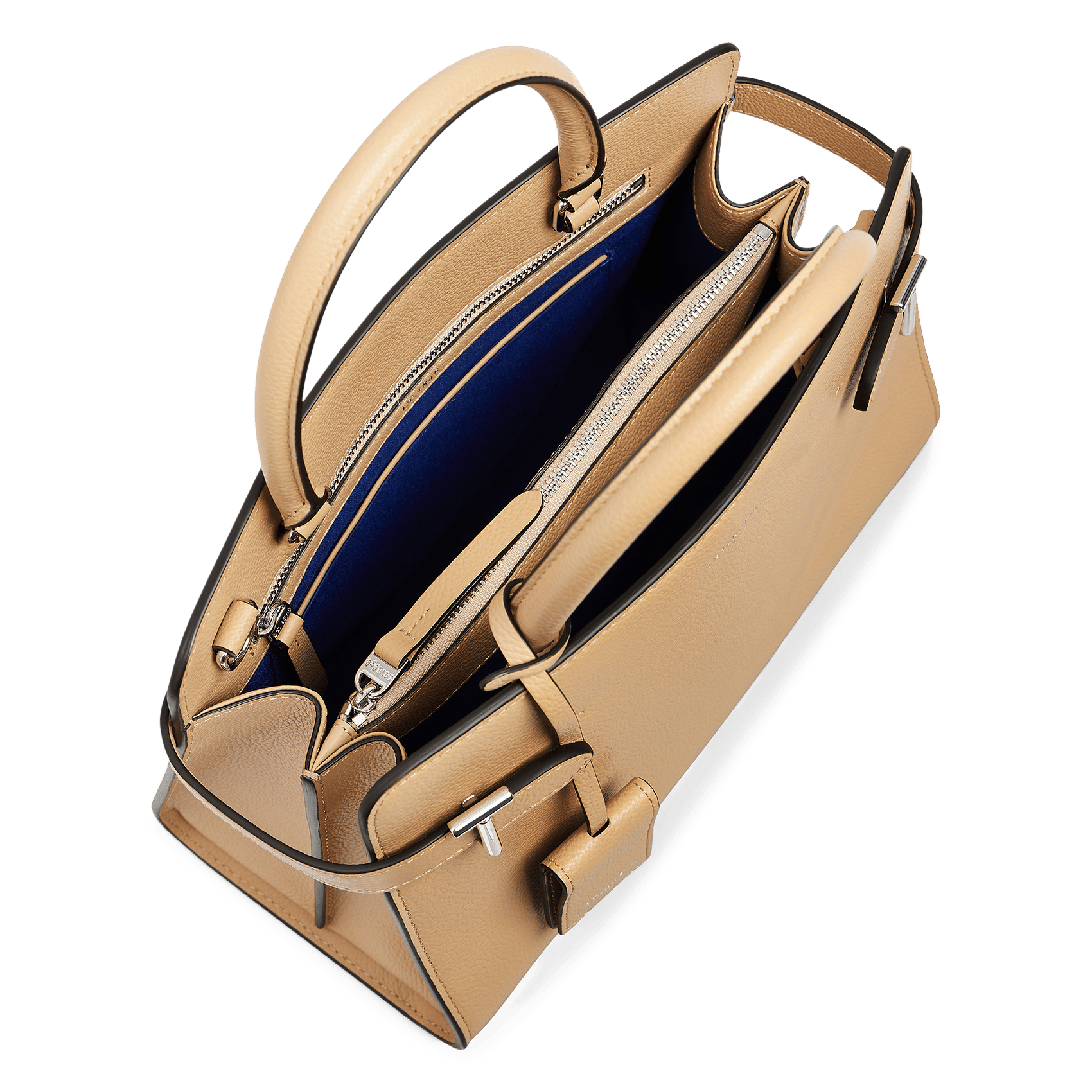 Handtas van generfd leer LE TANNEUR Beige