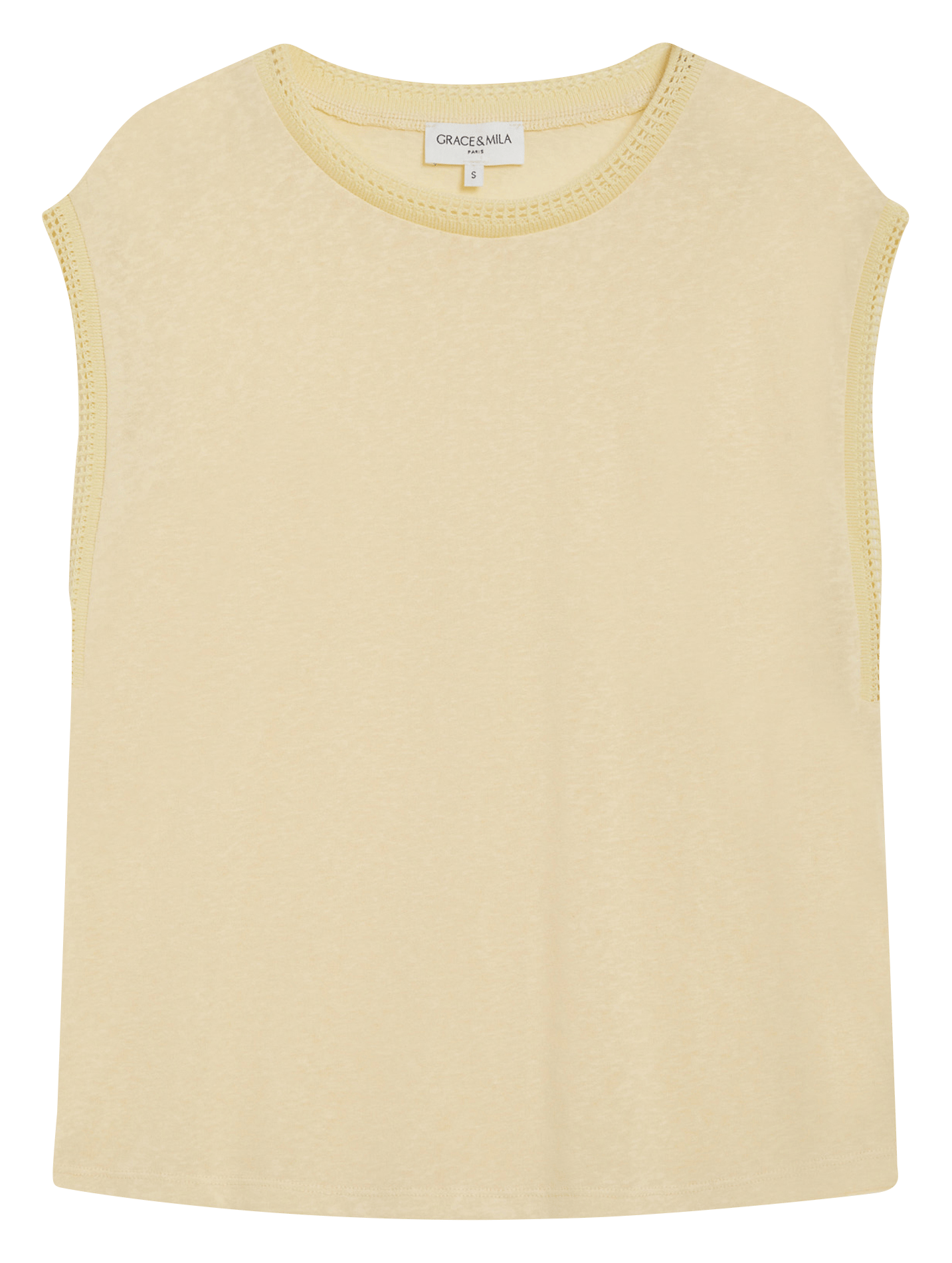 Gestreept T-shirt in marinelook met lange mouwen GRACE ET MILA Geel