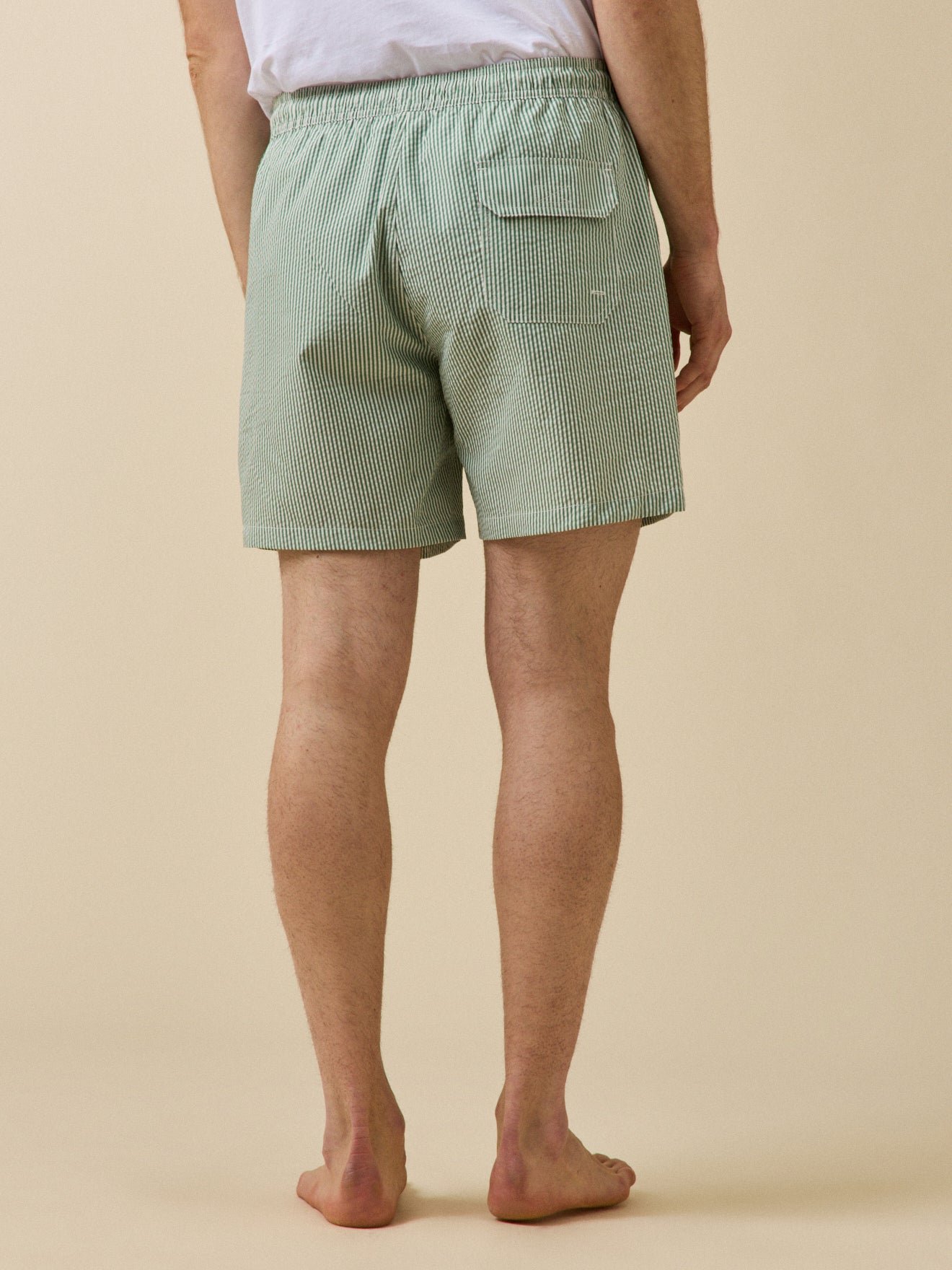 Striped seersucker swim shorts CYRILLUS Green