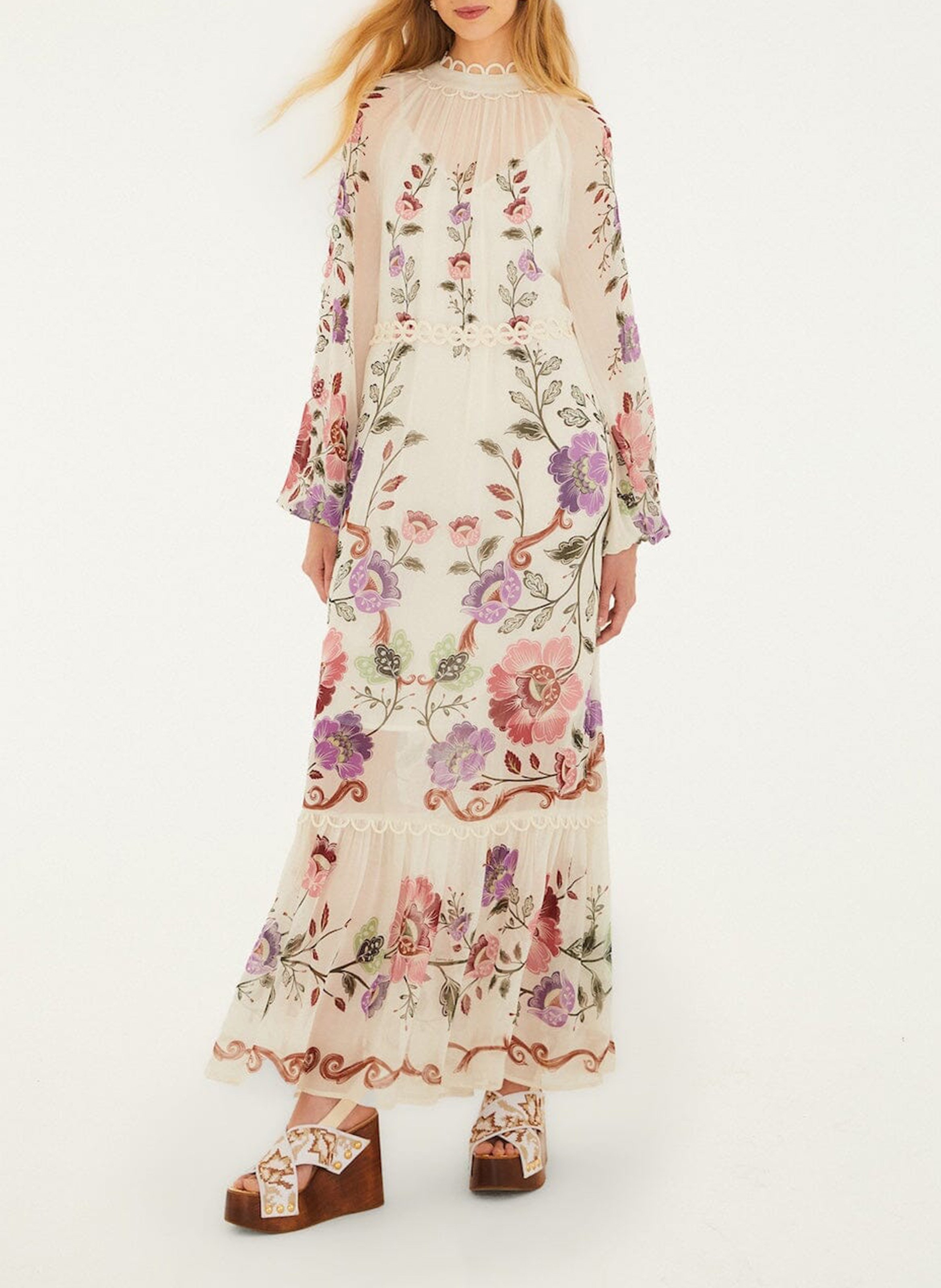 Long high-neck dress FARM RIO Multicolored