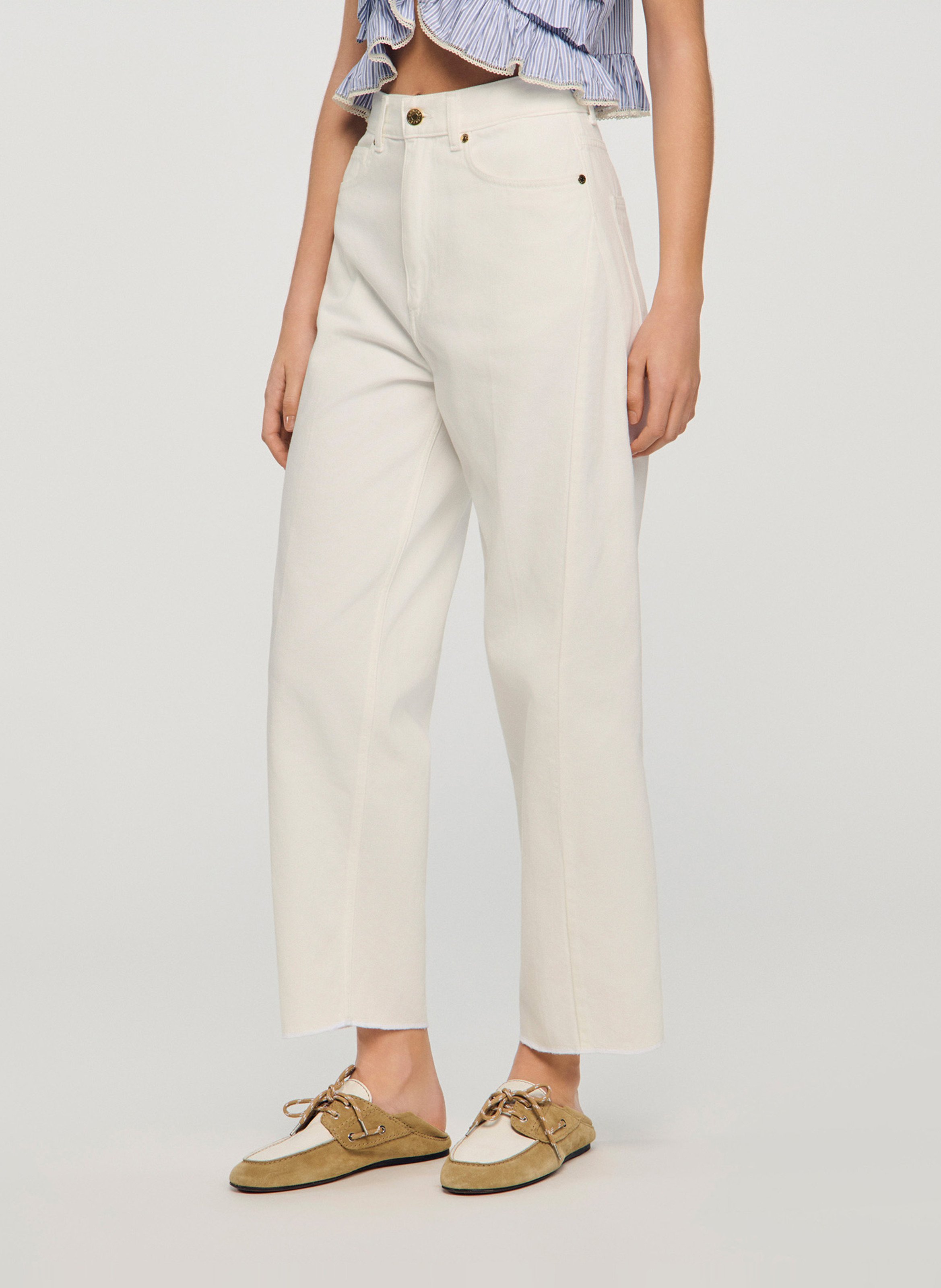 Katoenen jeans met rechte pijp SANDRO Wit