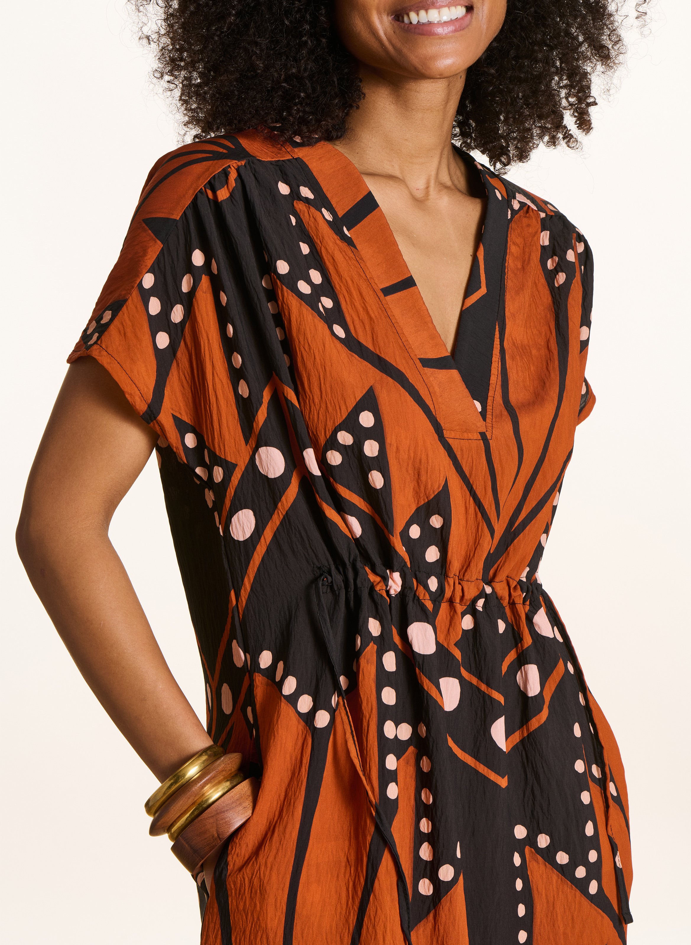 Robe longue ample imprimée LA FEE MARABOUTEE Multicolore