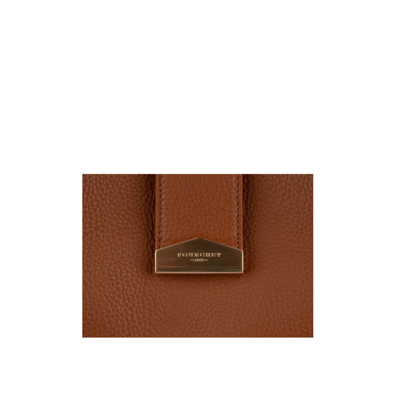 Calfskin leather shoulder bag Brown