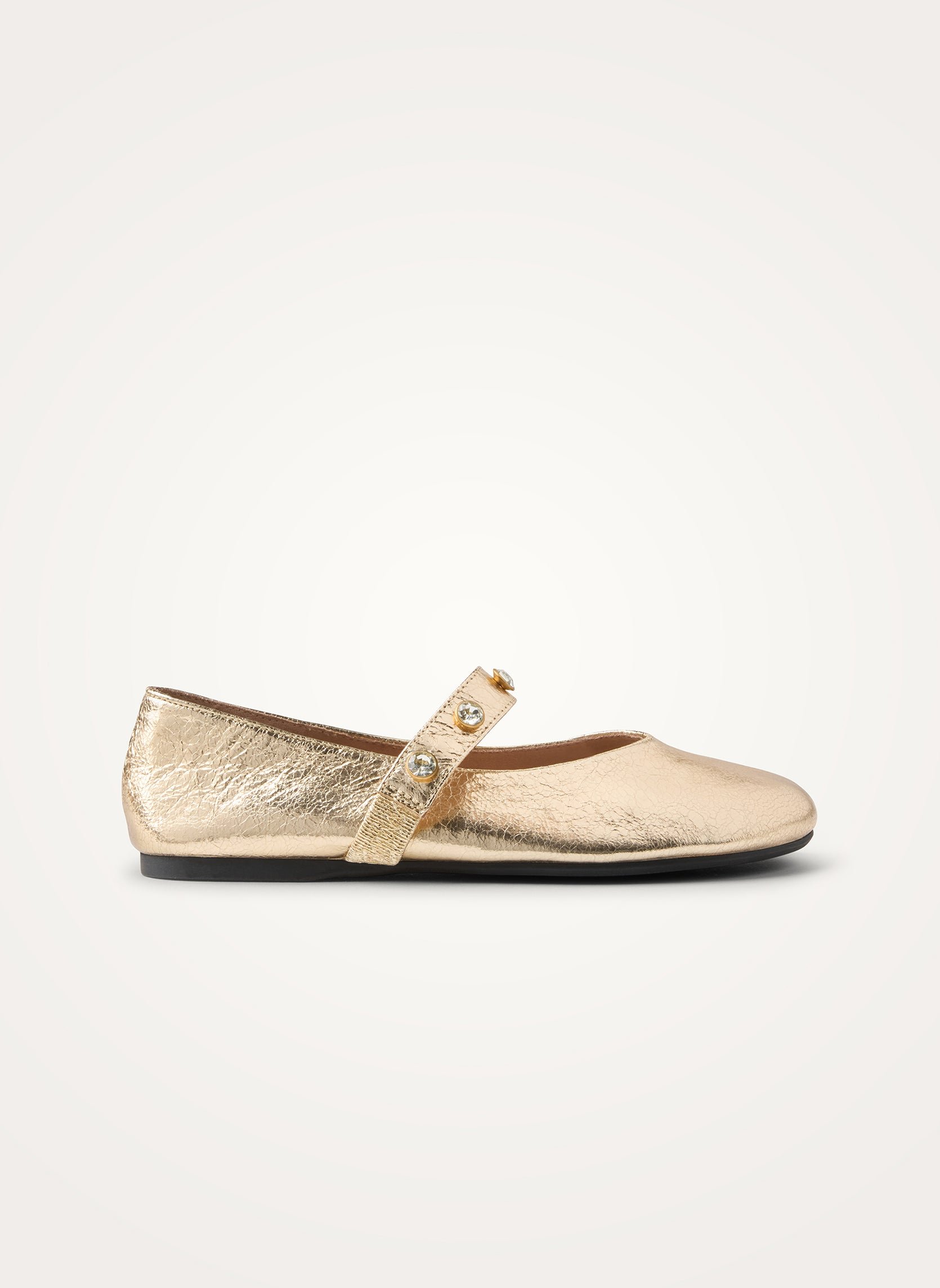 Woven ballet flats with strass ankle strap VANESSA WU