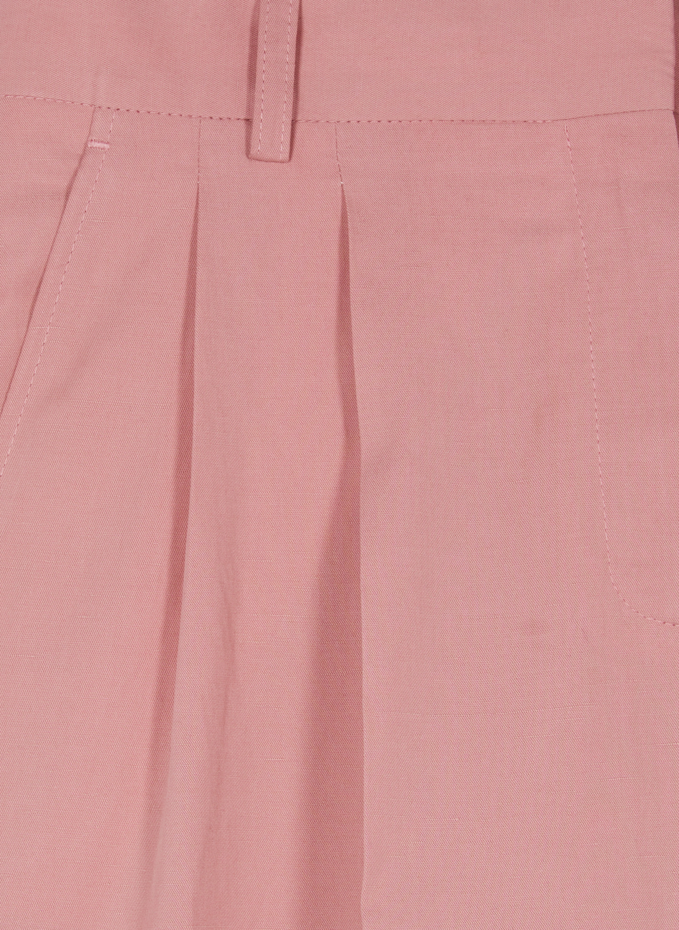 Wide-leg tailored trousers in linen and cotton THE KOOPLES Pink