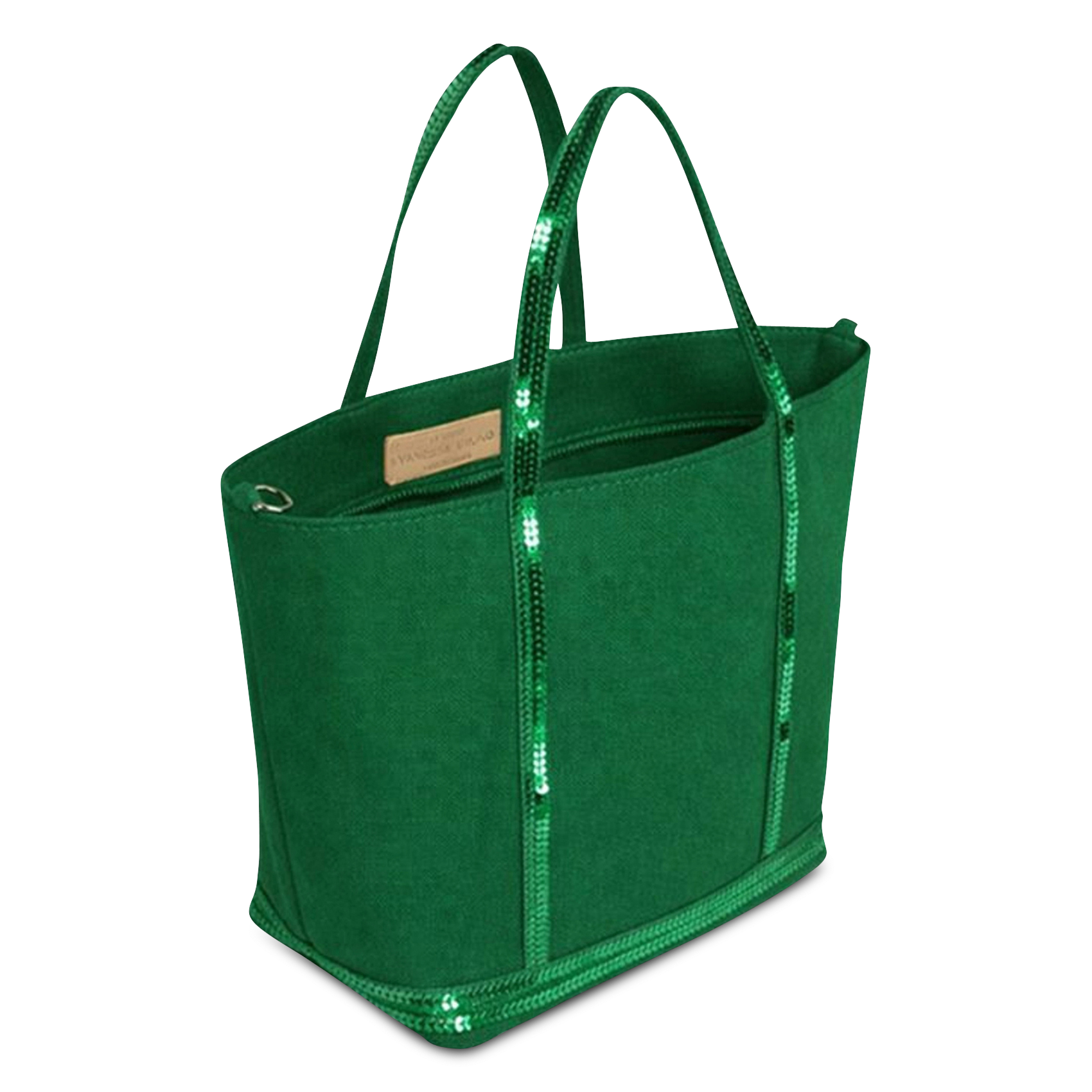 Sequined linen tote bag - Small size VANESSA BRUNO Green