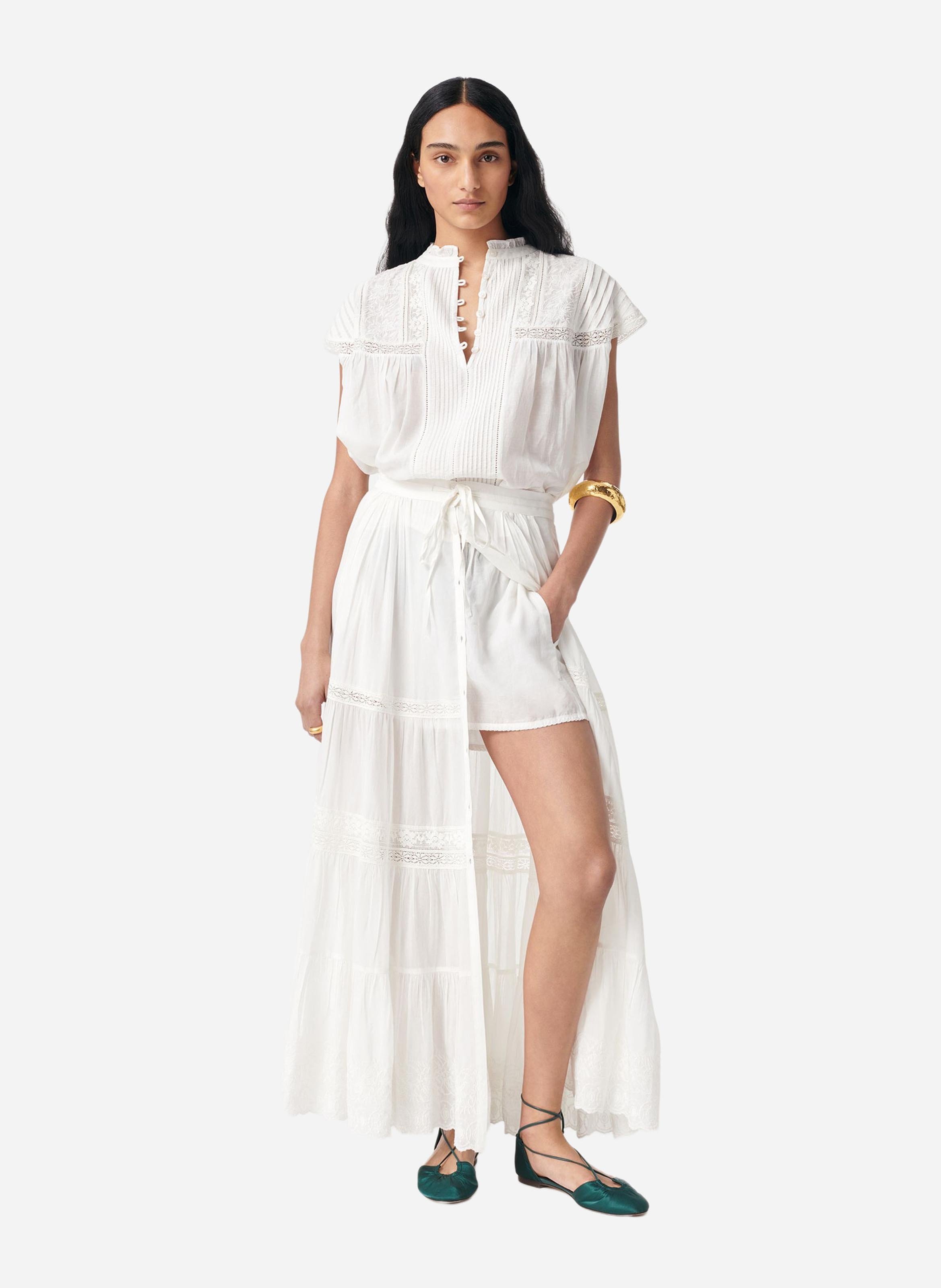 Jupe longue ample taille haute VANESSA BRUNO Blanc