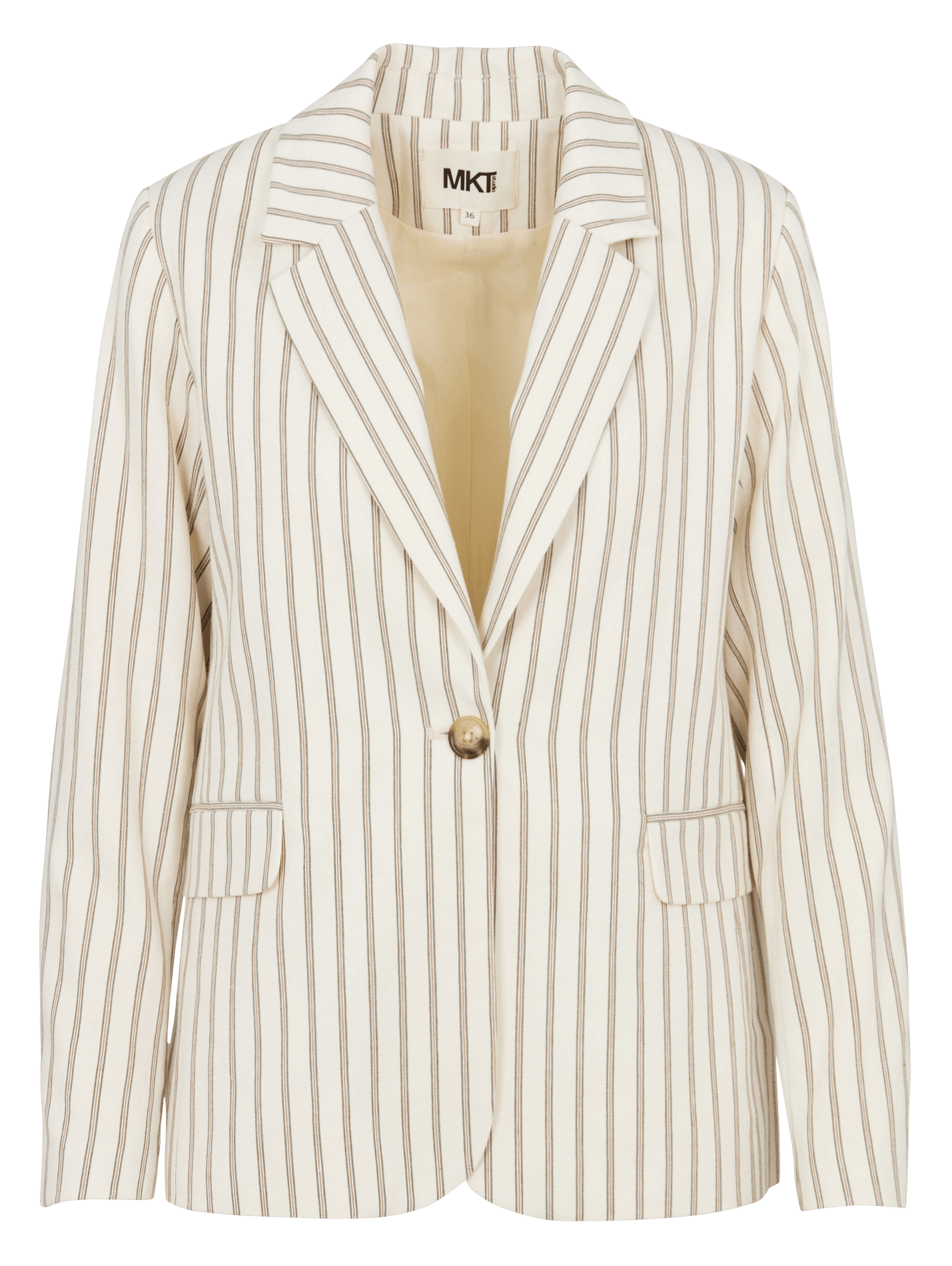 Veste tailleur droite à rayures MKT Beige