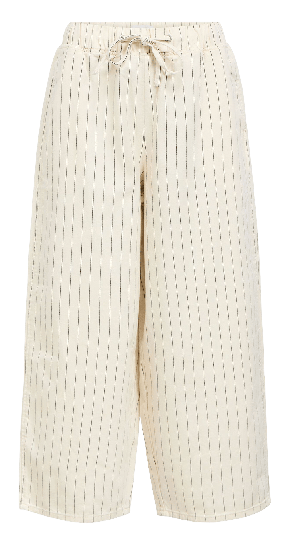 High-waisted wide-leg striped pants OBJECT Beige