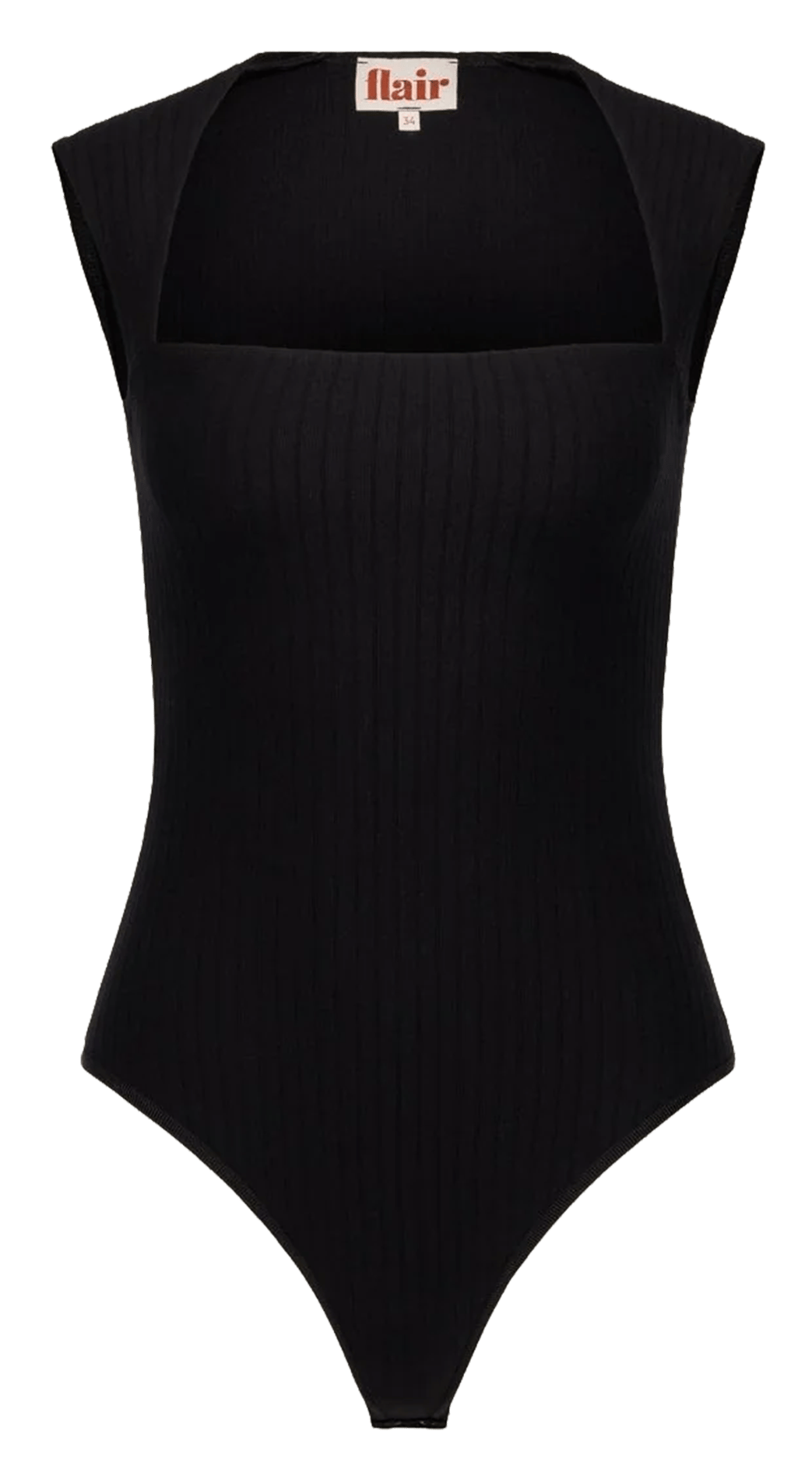 Fitted square neck bodysuit FLAIR Black
