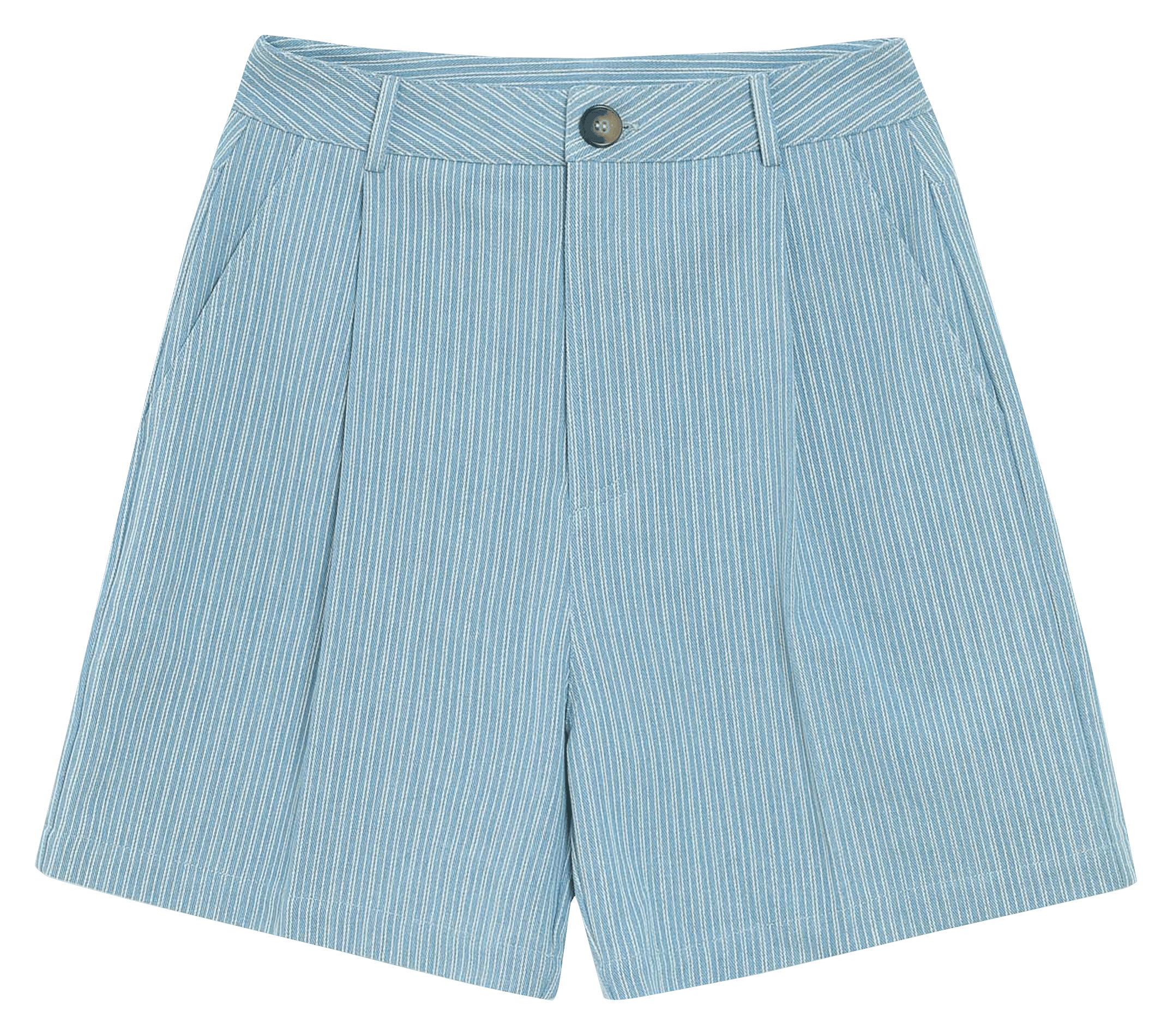 Short large en denim rayé GRACE ET MILA Bleu