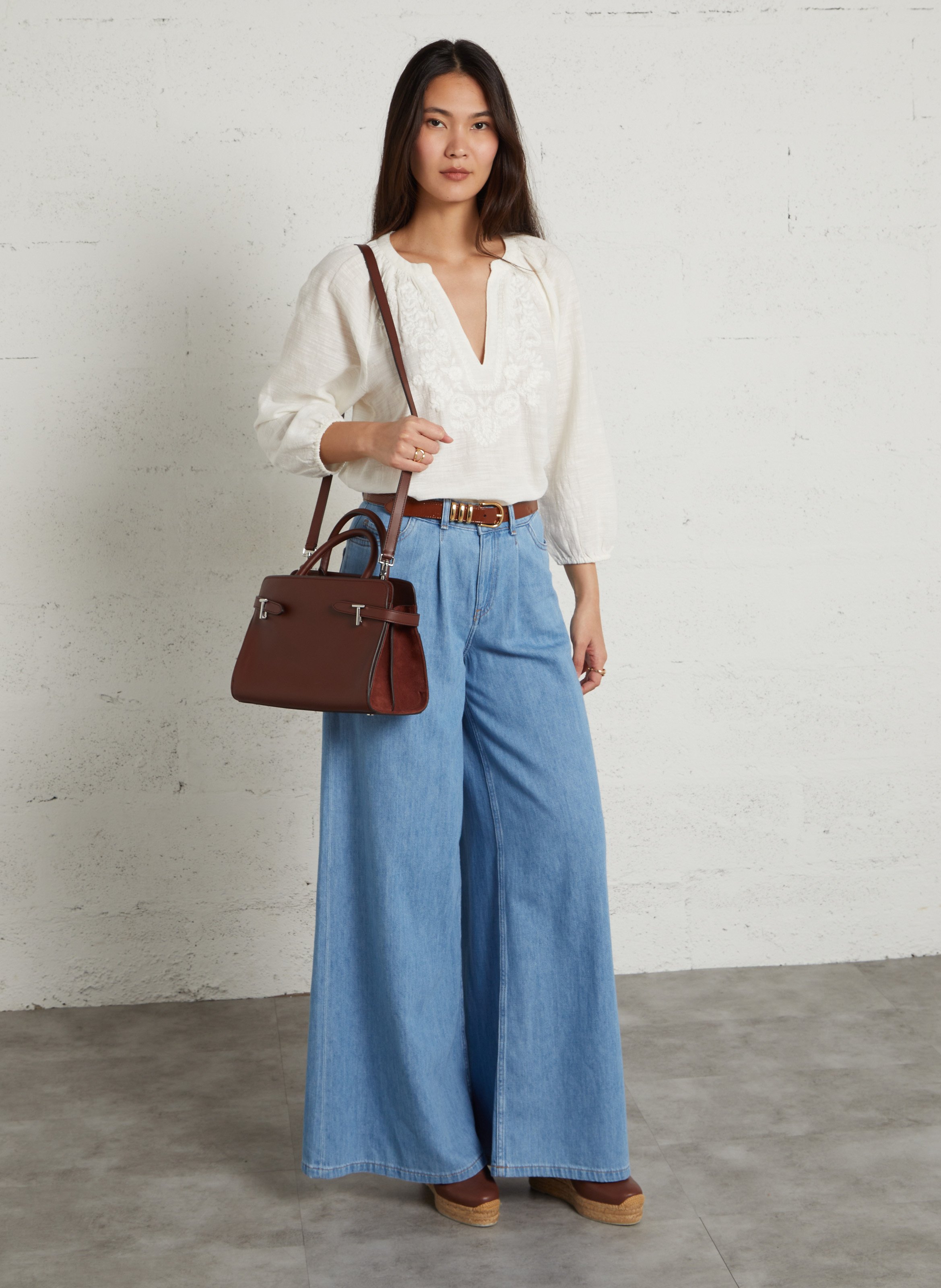 Sac à main en cuir LE TANNEUR Marron