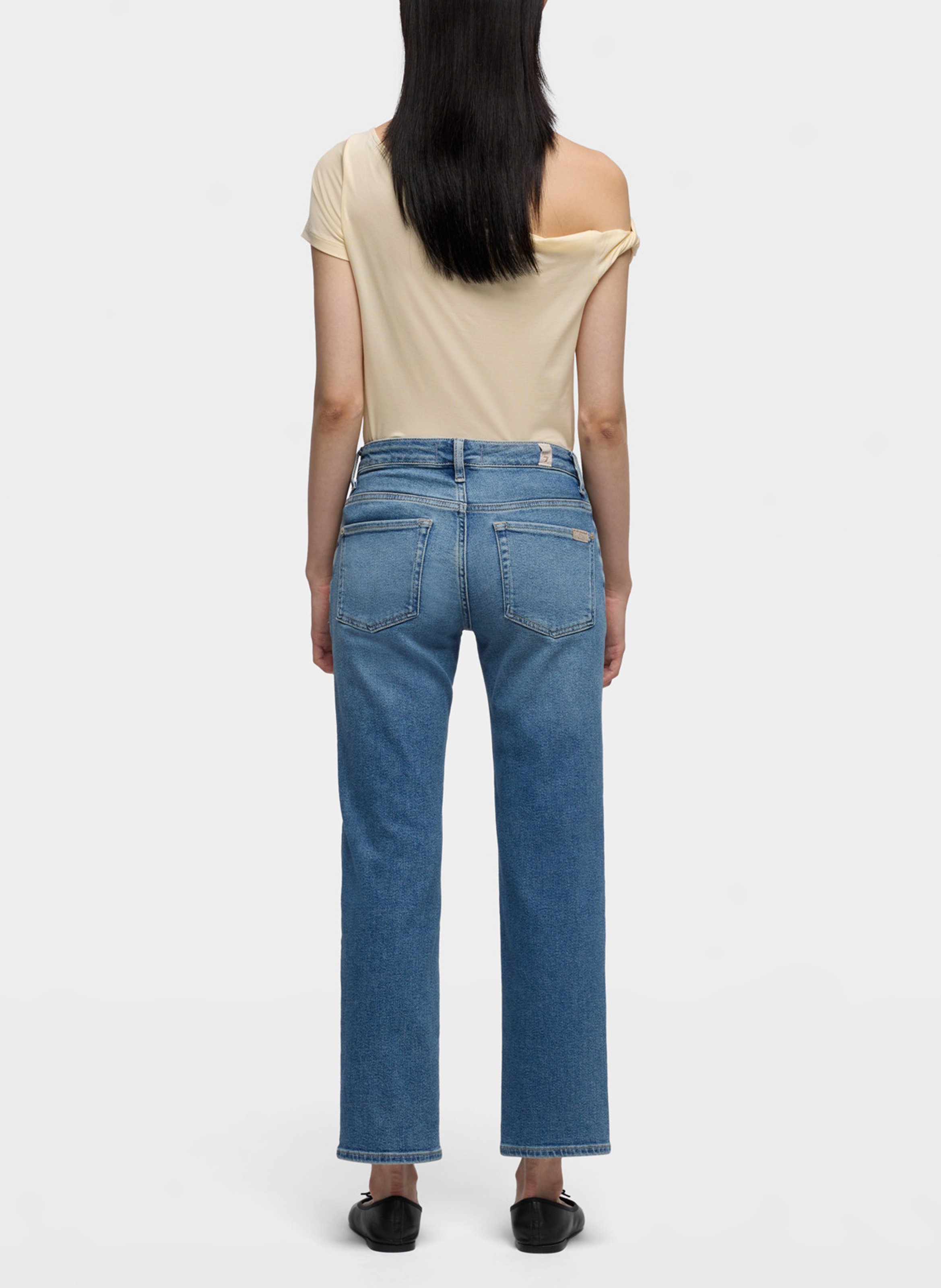 Jean large en coton mélangé 7 FOR ALL MANKIND Bleu