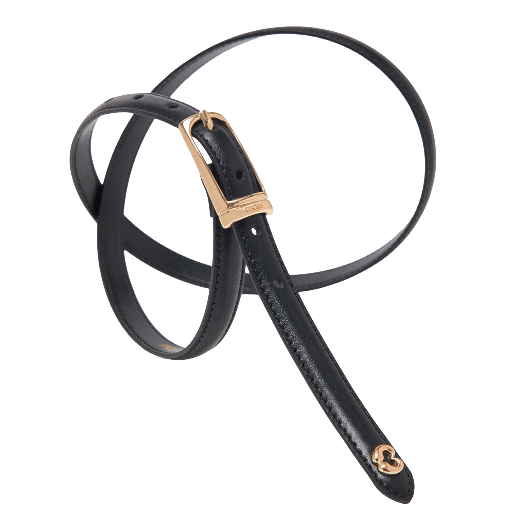 Ceinture en cuir MAJE Noir