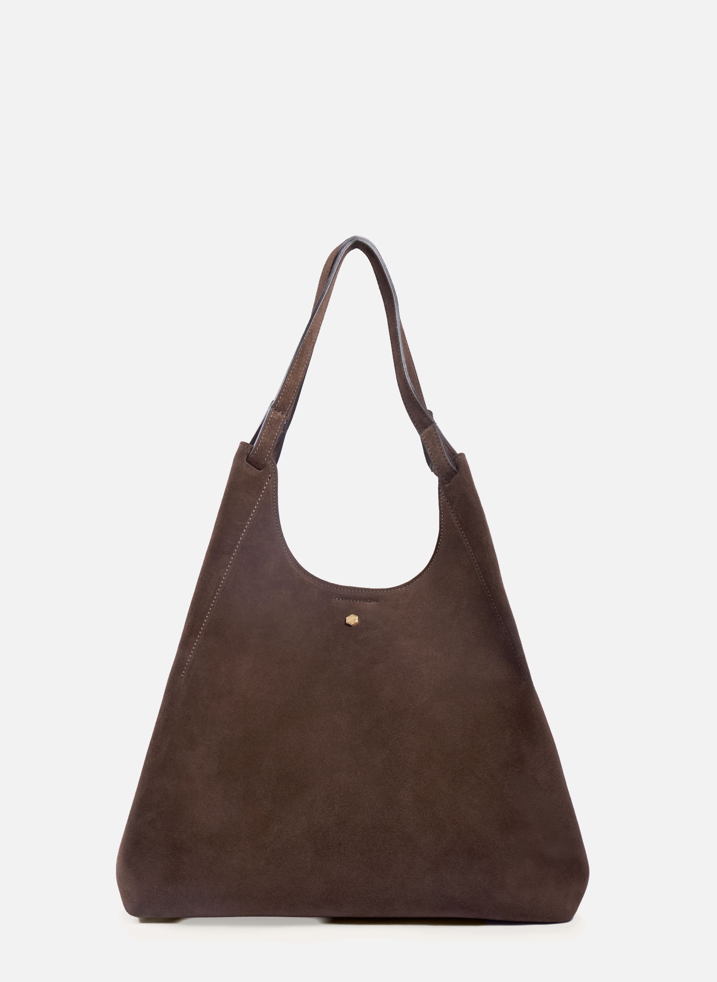 Sybil Tote Bag in Leather and Suede JULES & JENN Brown