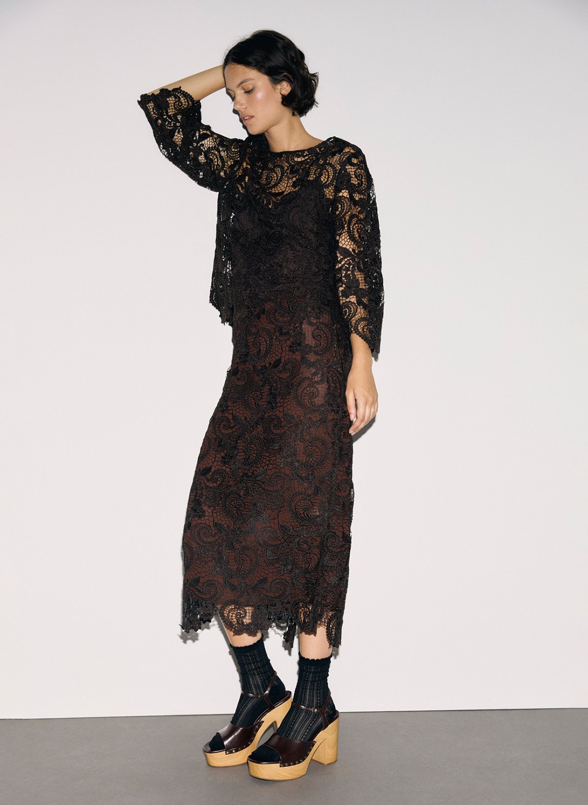 Rechte top met opdruk GERARD DAREL Bruin