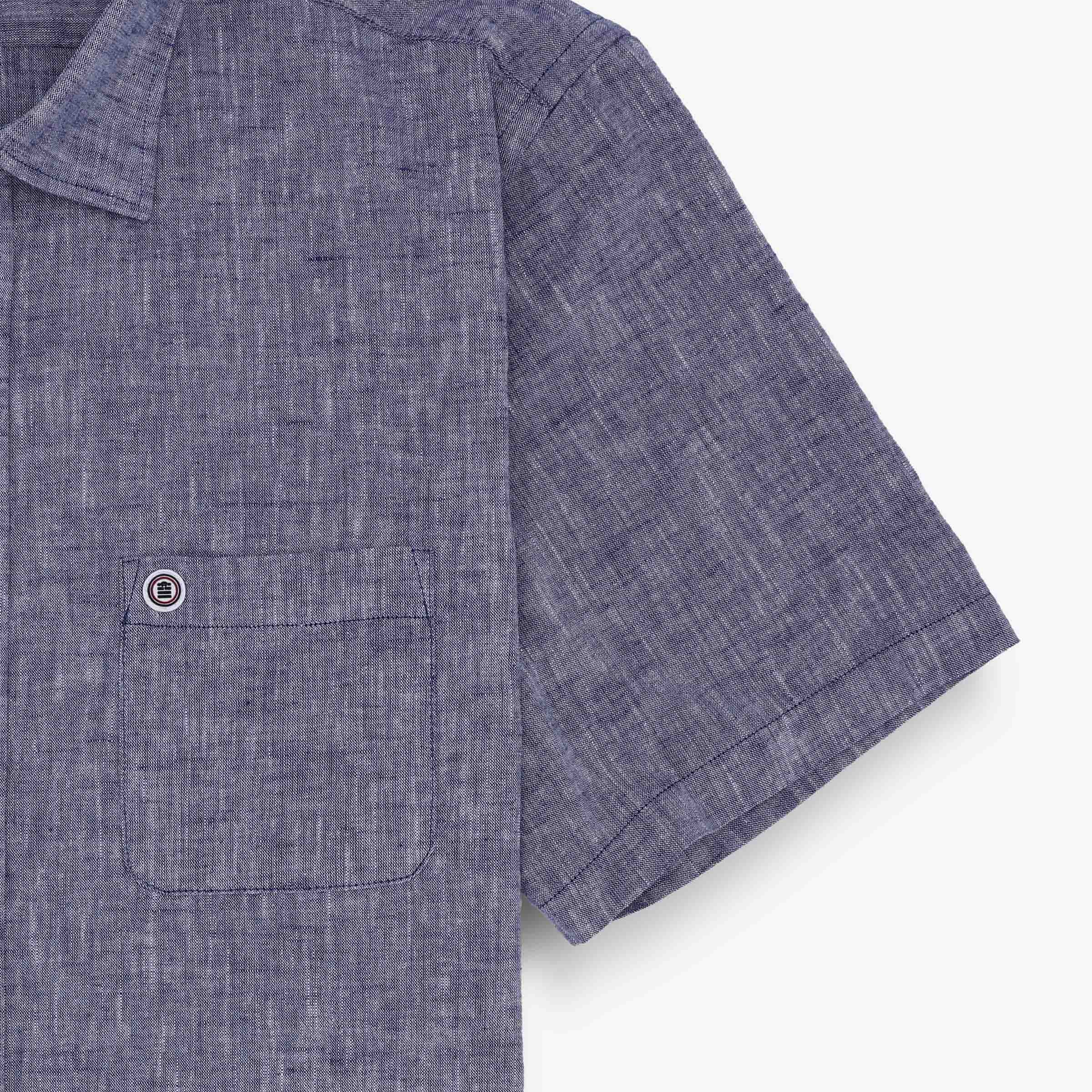 Regular short-sleeve shirt with print SERGE BLANCO Blue