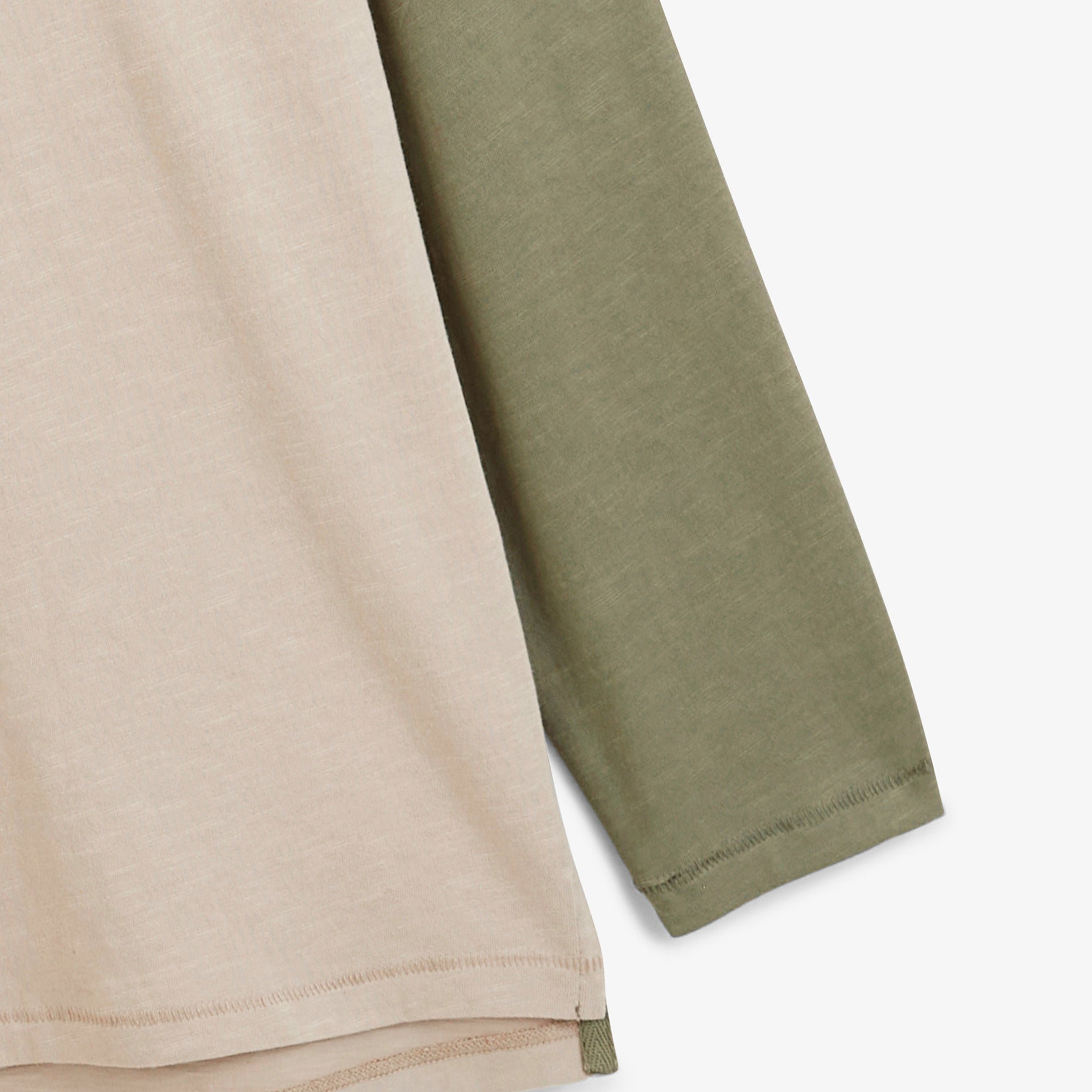 Long-sleeved round neck cotton printed play T-shirt. SERGE BLANCO Beige