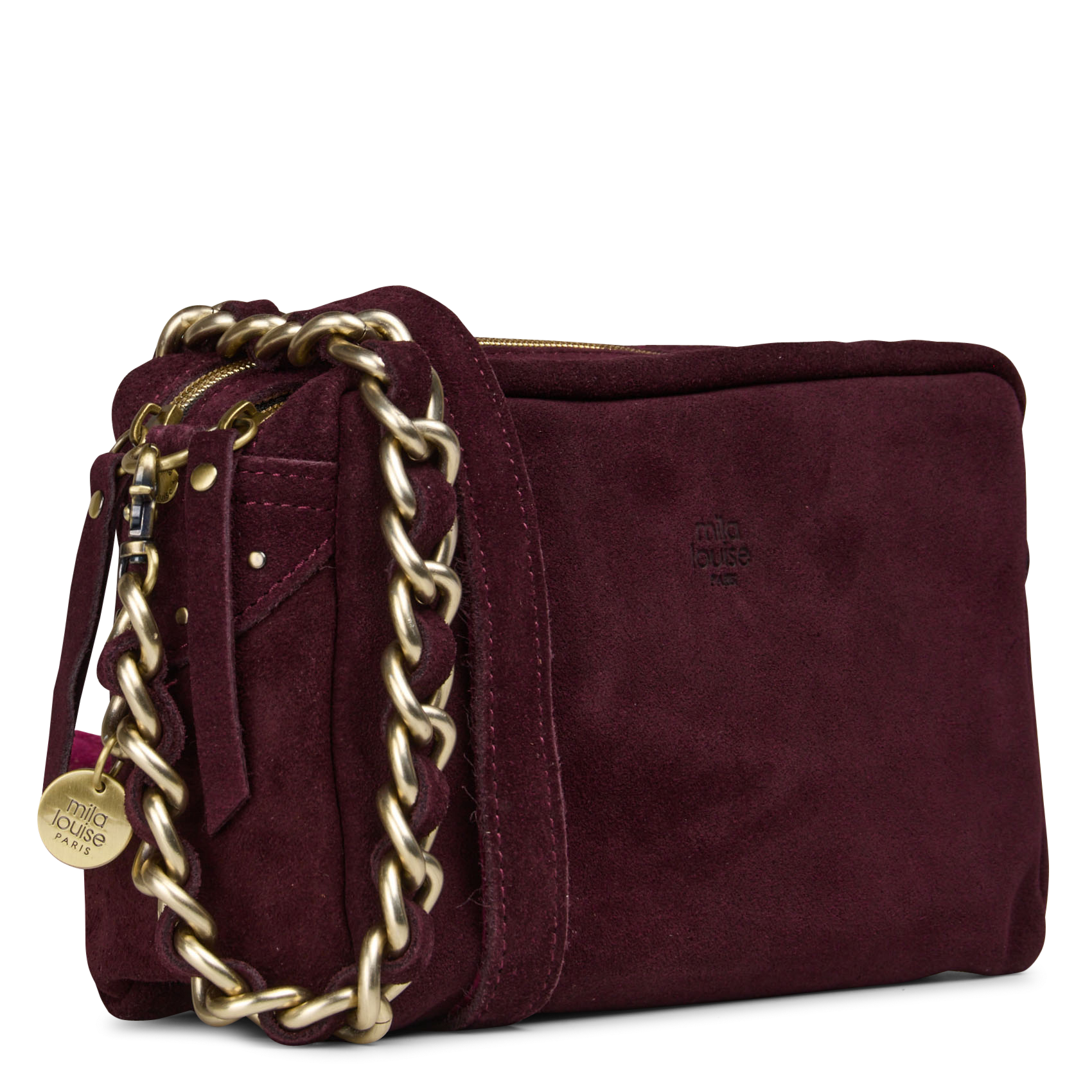 Cameratas van veloursleer MILA LOUISE Rood