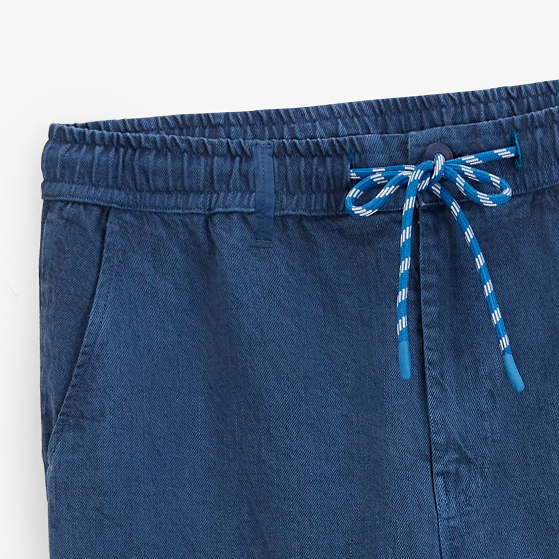 Textured twill cotton trousers with elasticated waist in blue play SERGE BLANCO Blue