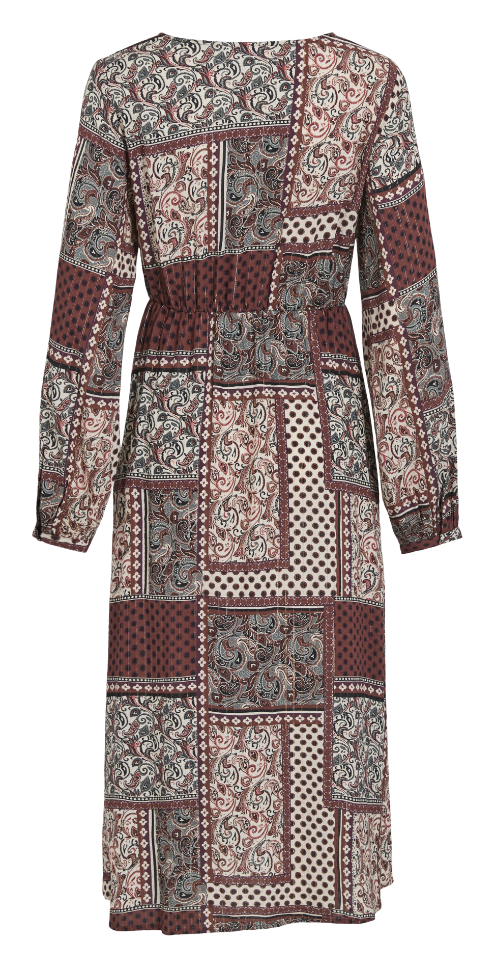 Robe longue droite col V VILA Marron
