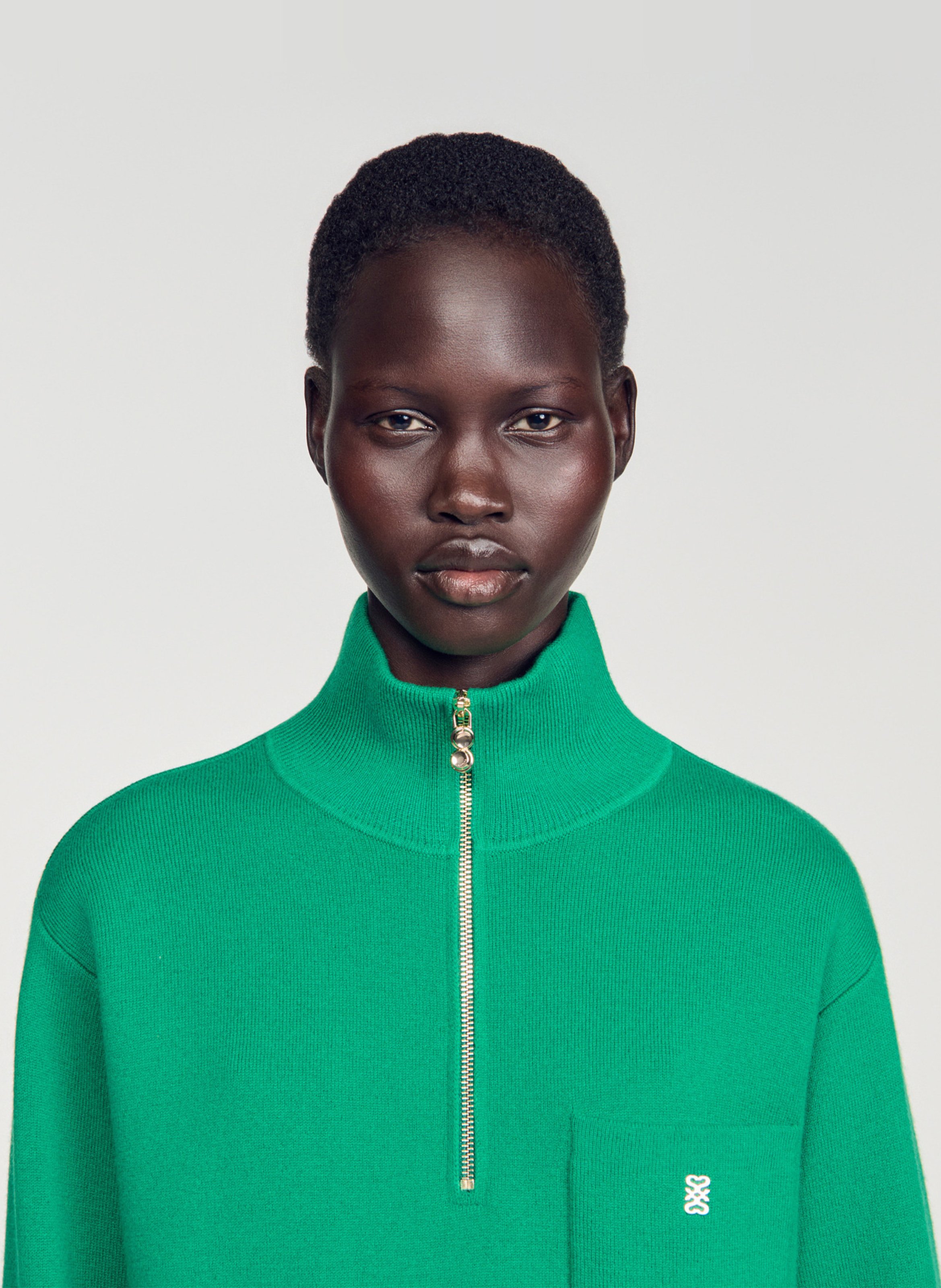 Pull droit col roulé | Vert SANDRO Femme
