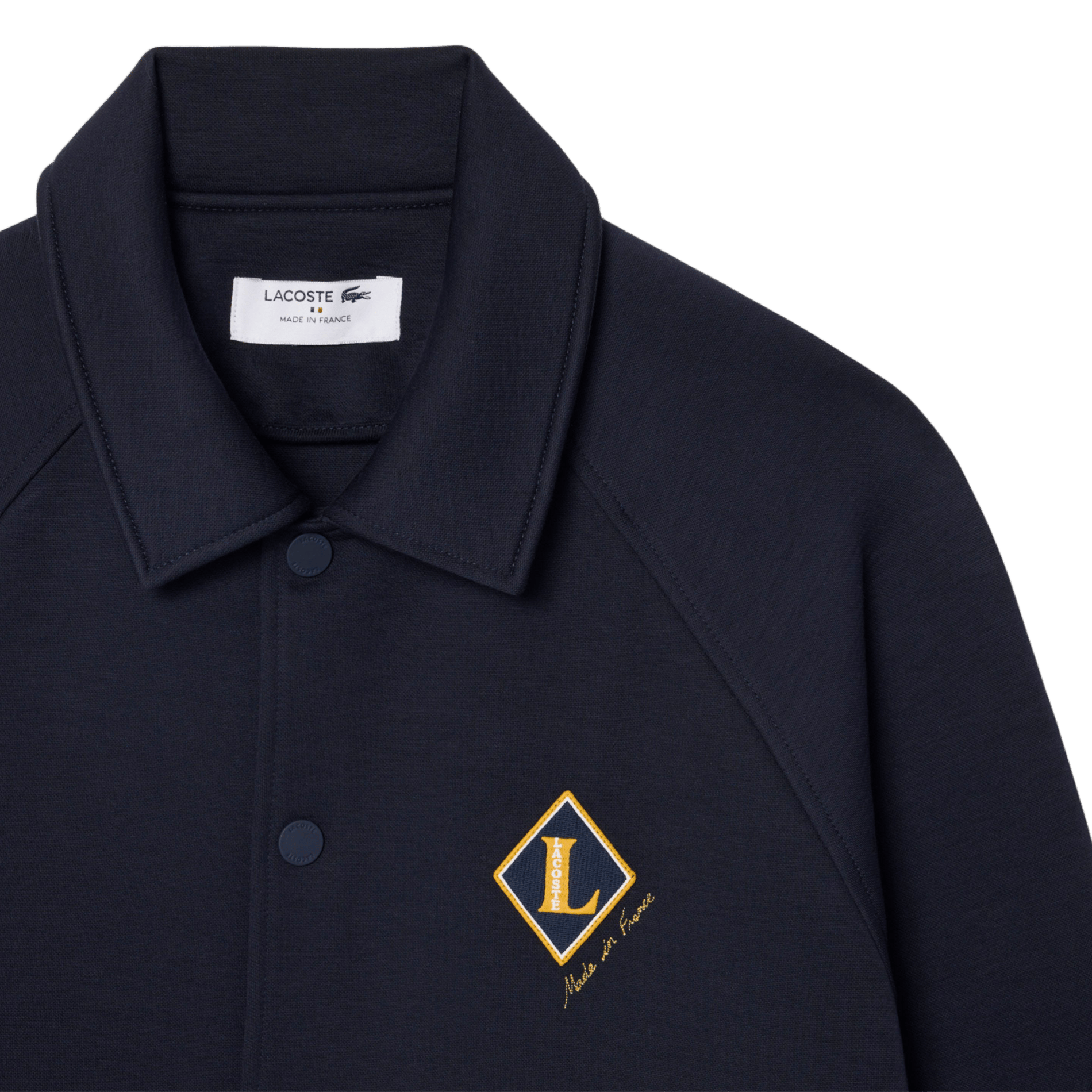 Gerade geschnittene Jacke aus Baumwoll-Mix mit klassischem Kragen LACOSTE Blau