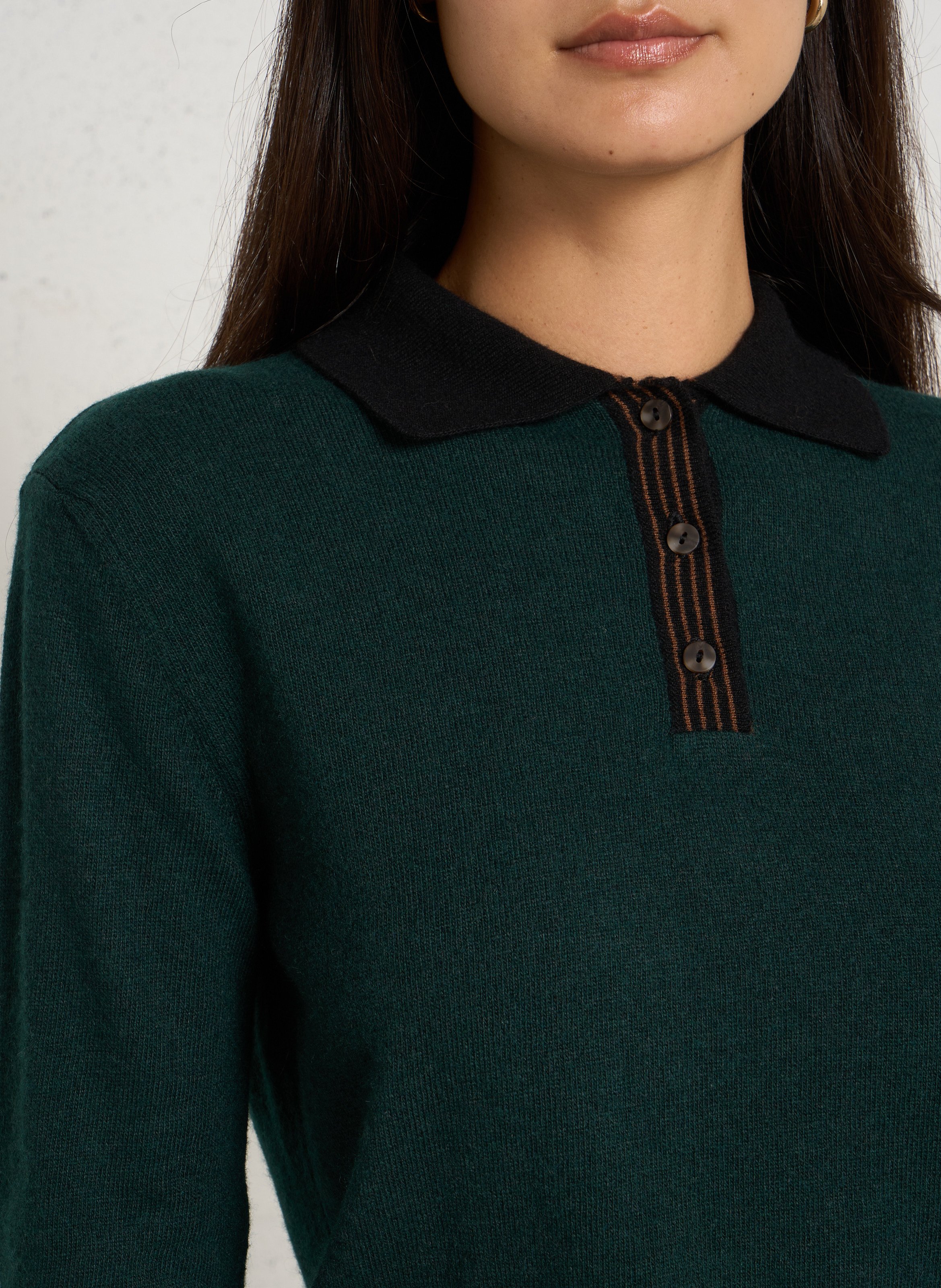 Wollmix-Pullover mit Polokragen DIEGA Grun