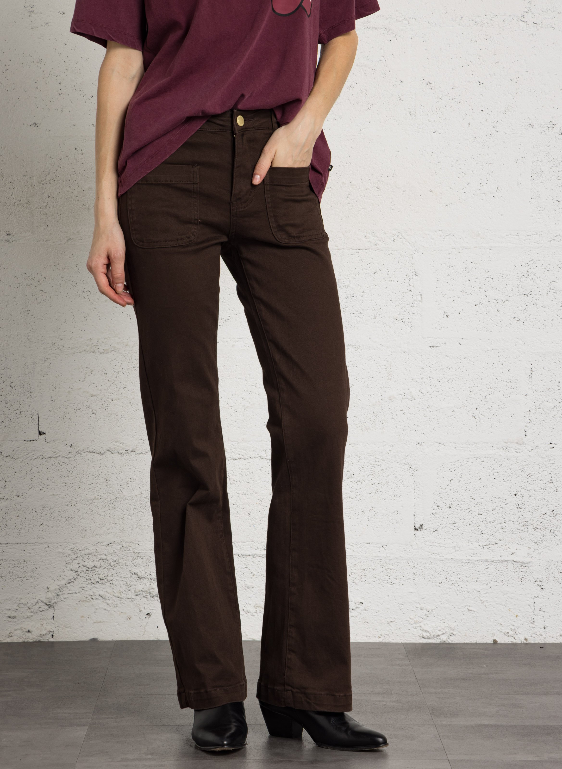 Ausgestellte Hose aus Baumwollmischung LA PETITE ETOILE Braun