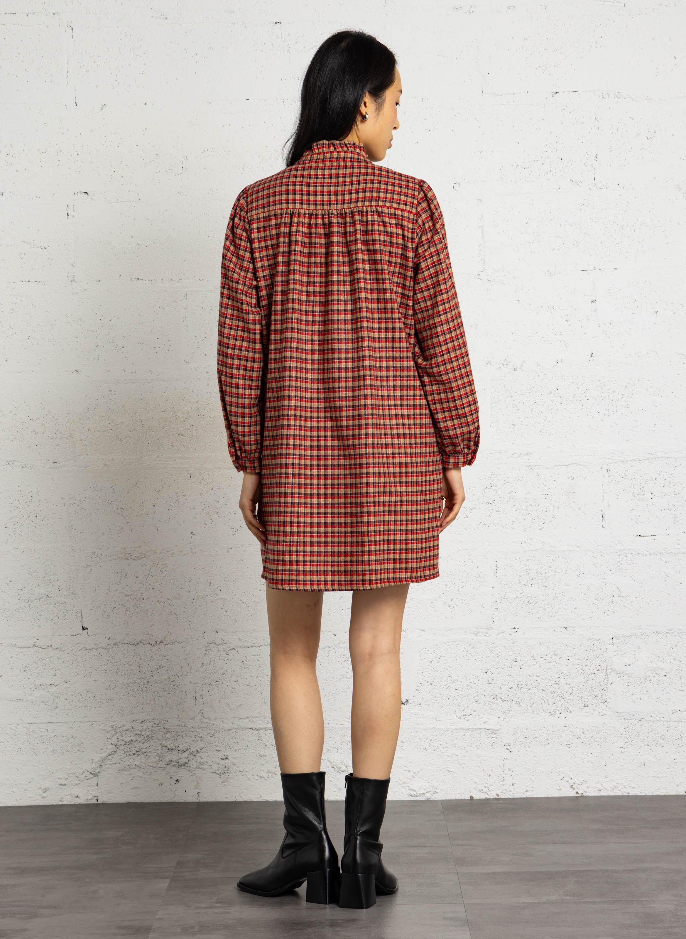 Robe courte col montant en laine mélangée MAISON 123 Rouge