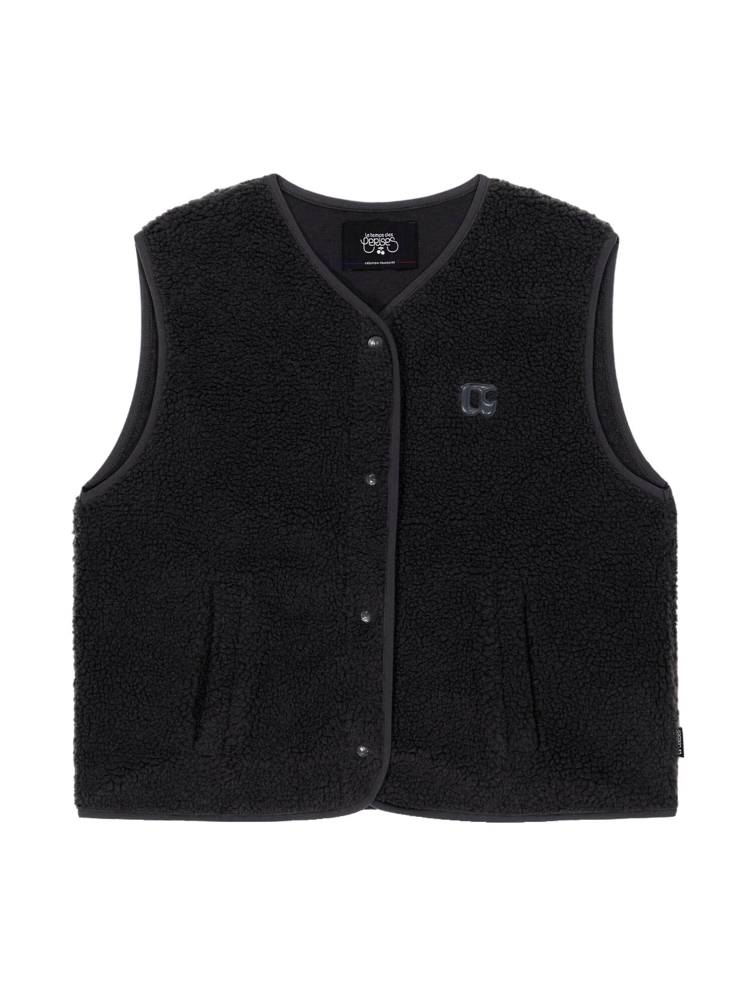 Snap-Front Sleeveless Jacket LE TEMPS DES CERISES Grey