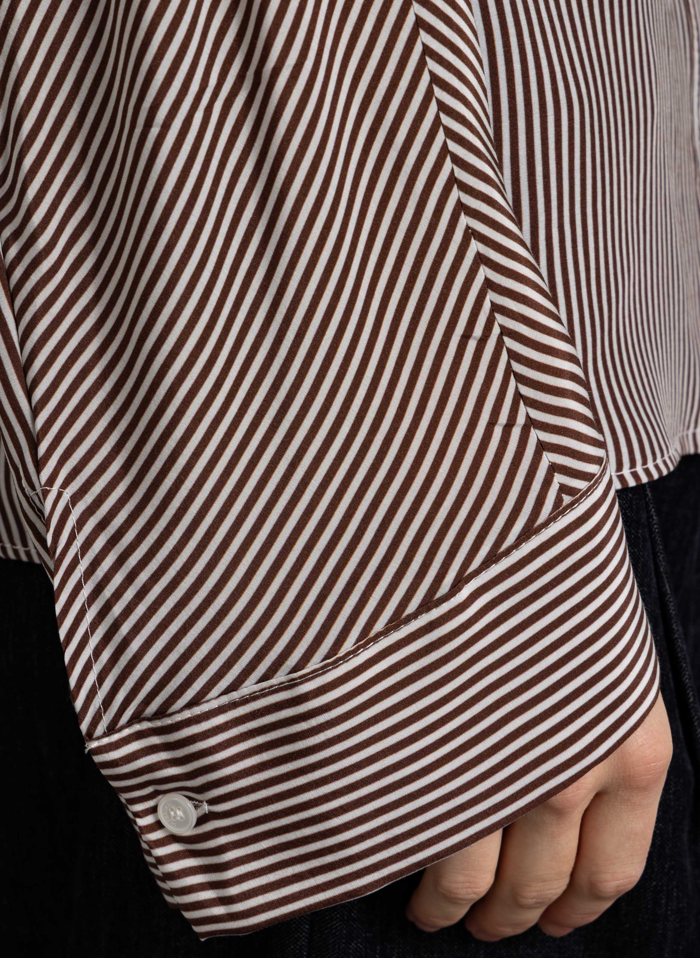 Wijde, gestreepte blouse met klassieke kraag IMPERIAL Wit