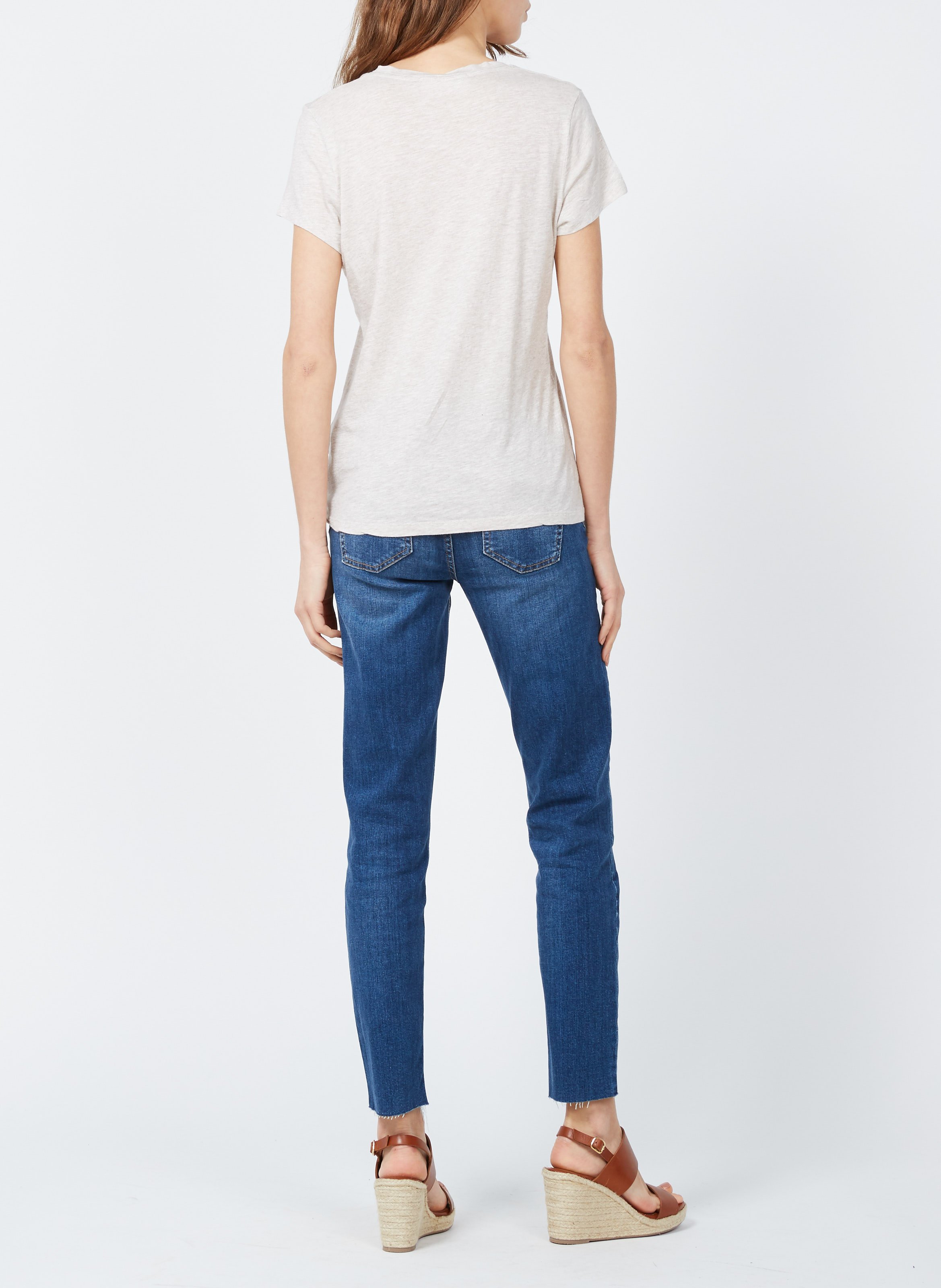 Tee-shirt col rond en coton mélangé AMERICAN VINTAGE Beige