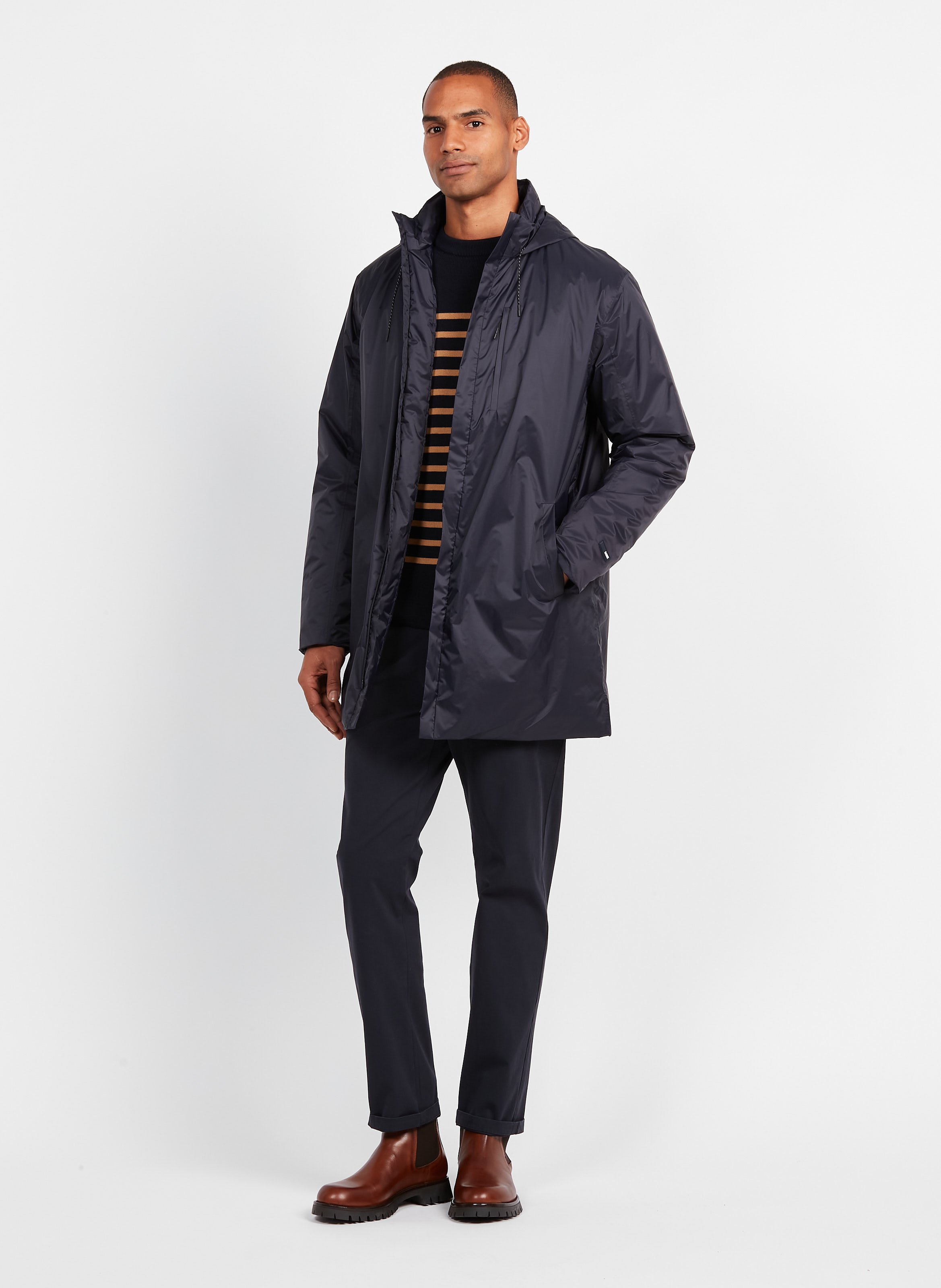 Highneck Raincoat Navy Rains Men Place des Tendances