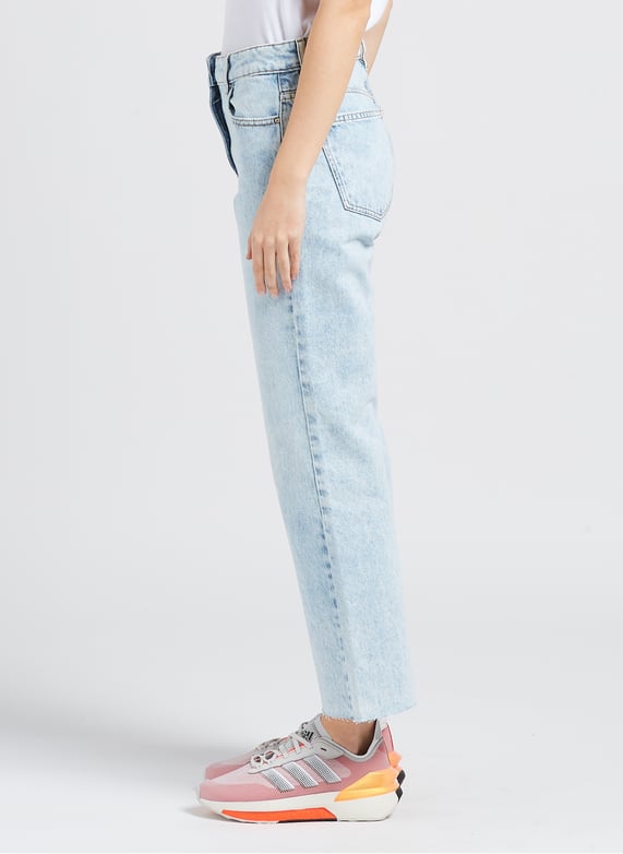 Katoenen bootcut-jeans met hoge taille | Blauw by IRO Katoenen bootcut-jeans met hoge taille Blauw