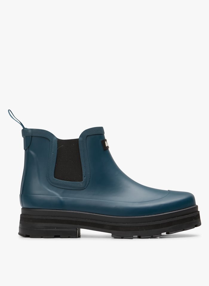 Womens navy blue 2024 mid calf boots