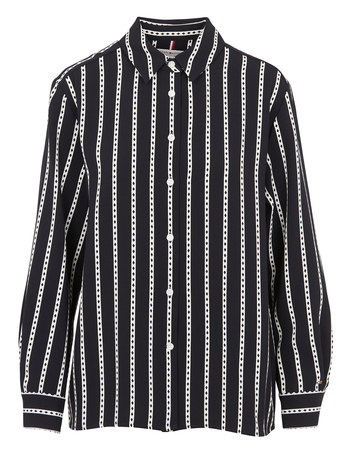 Straight printed shirt with classic collar TOMMY HILFIGER Blue